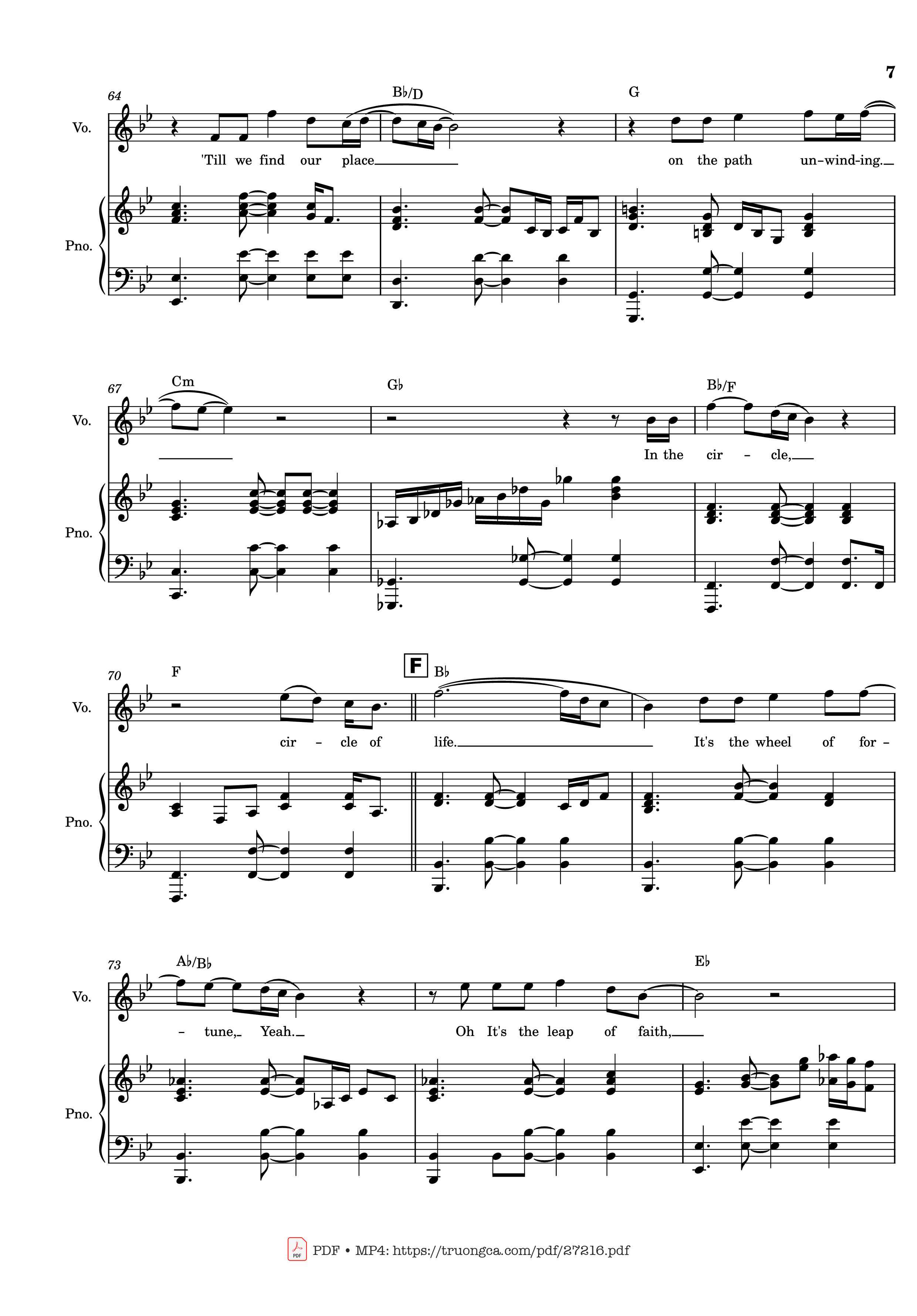 Trang 7 của Sheet nhạc PDF Piano bài hát Circle of Life Piano & Vocal - Elton John