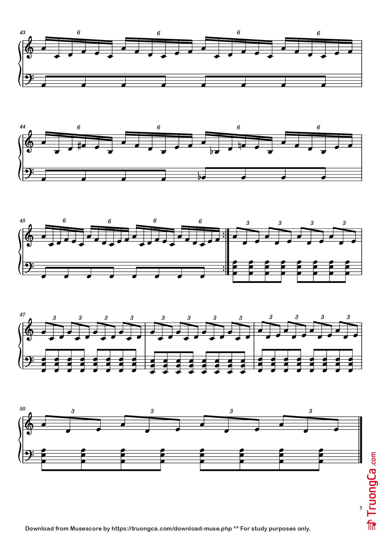 Trang 5 của Sheet nhạc PDF Piano bài hát Daydreaming Piano - Undefined
