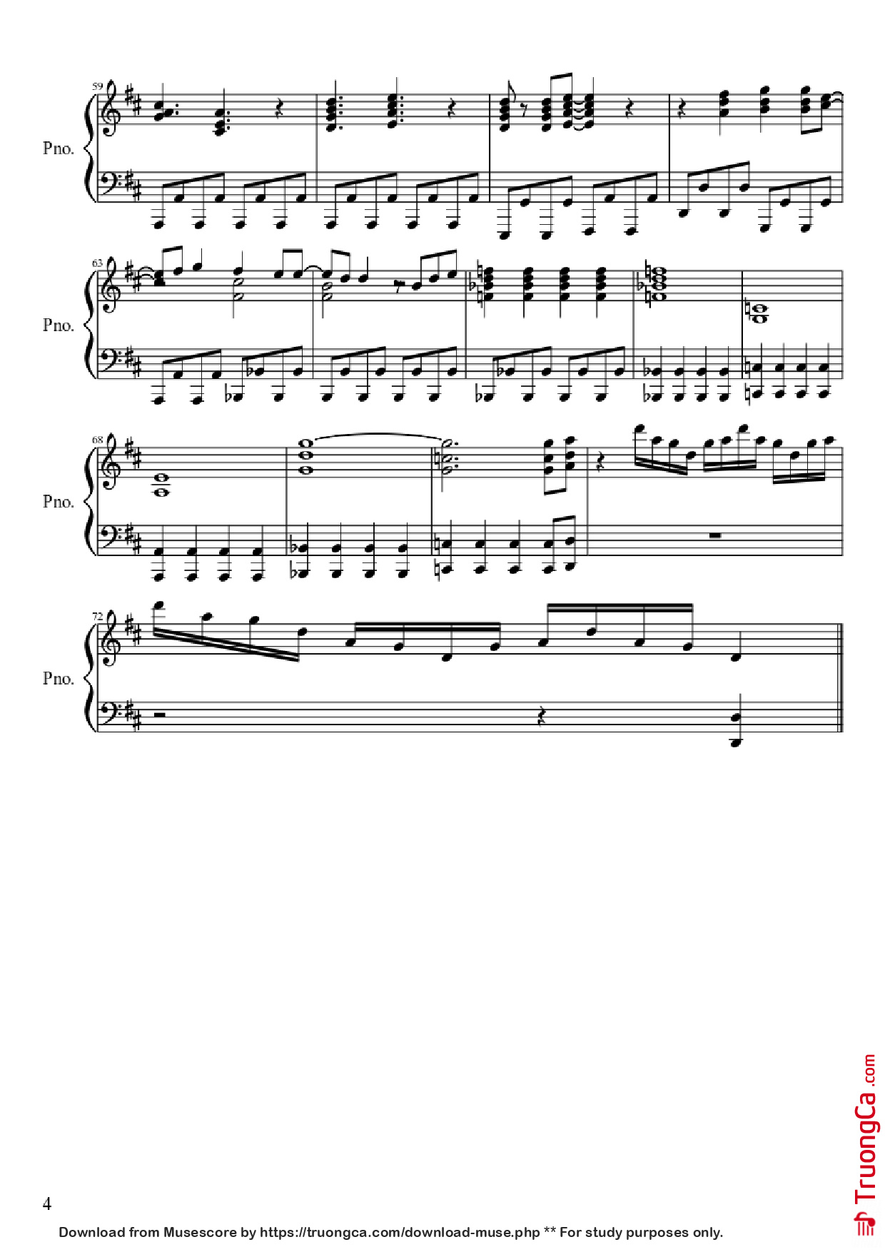 Trang 4 của Sheet nhạc PDF Piano bài hát Dragon Ball Z Piano - Arr.: Javier Alonso Silva