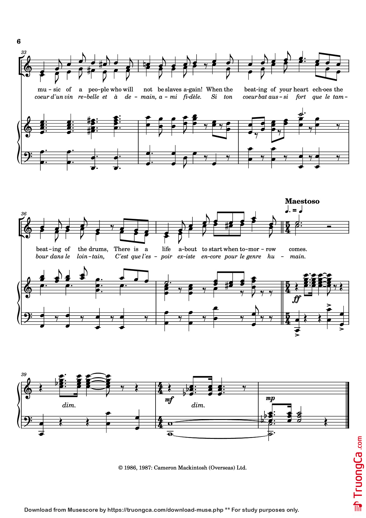 Trang 6 của Sheet nhạc PDF bài hát The People’s Song Piano - ALAIN BOULIL and