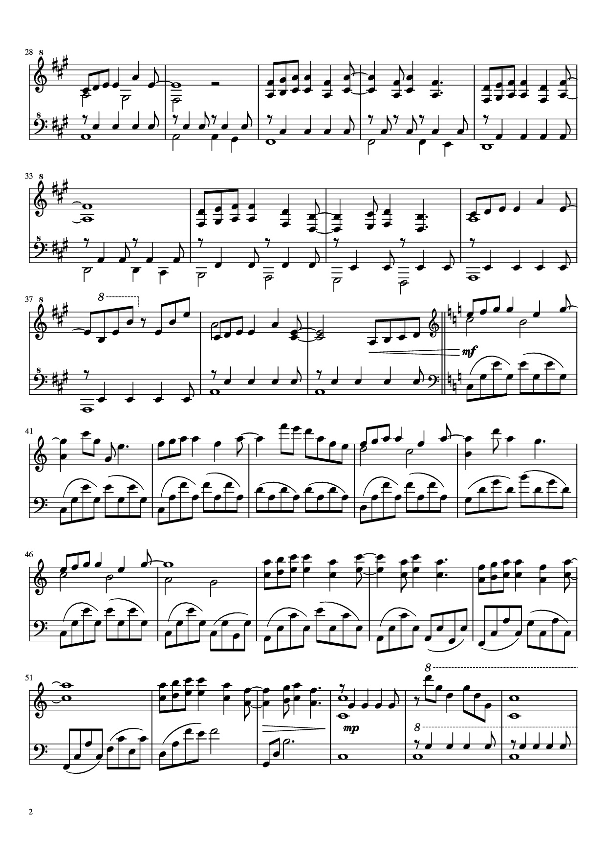 Trang 2 của Sheet nhạc PDF Piano bài hát Forrest Gump Piano - Undefined