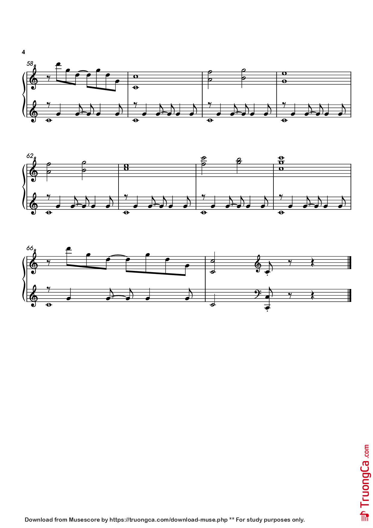 Trang 4 của Sheet nhạc PDF Piano bài hát Forrest Gump theme Piano - Undefined