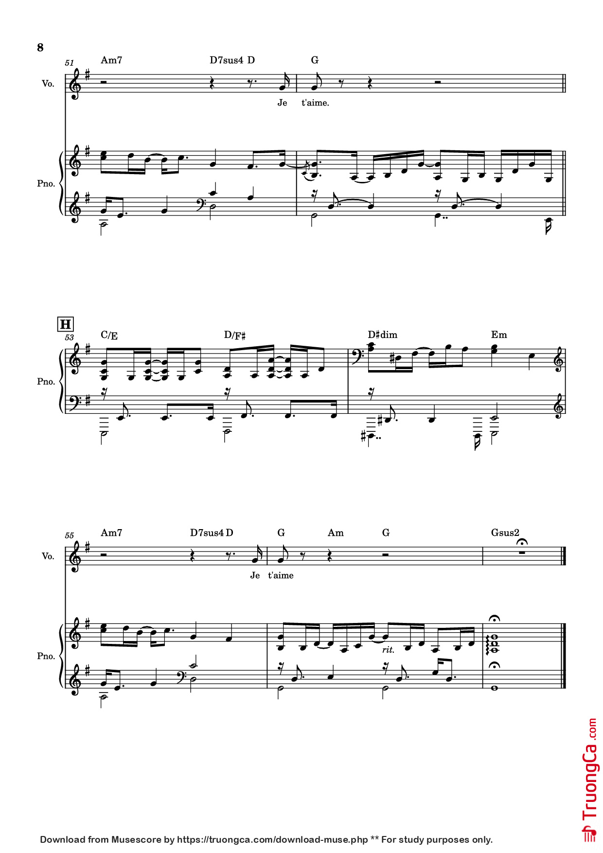Trang 8 của Sheet nhạc PDF Piano bài hát J