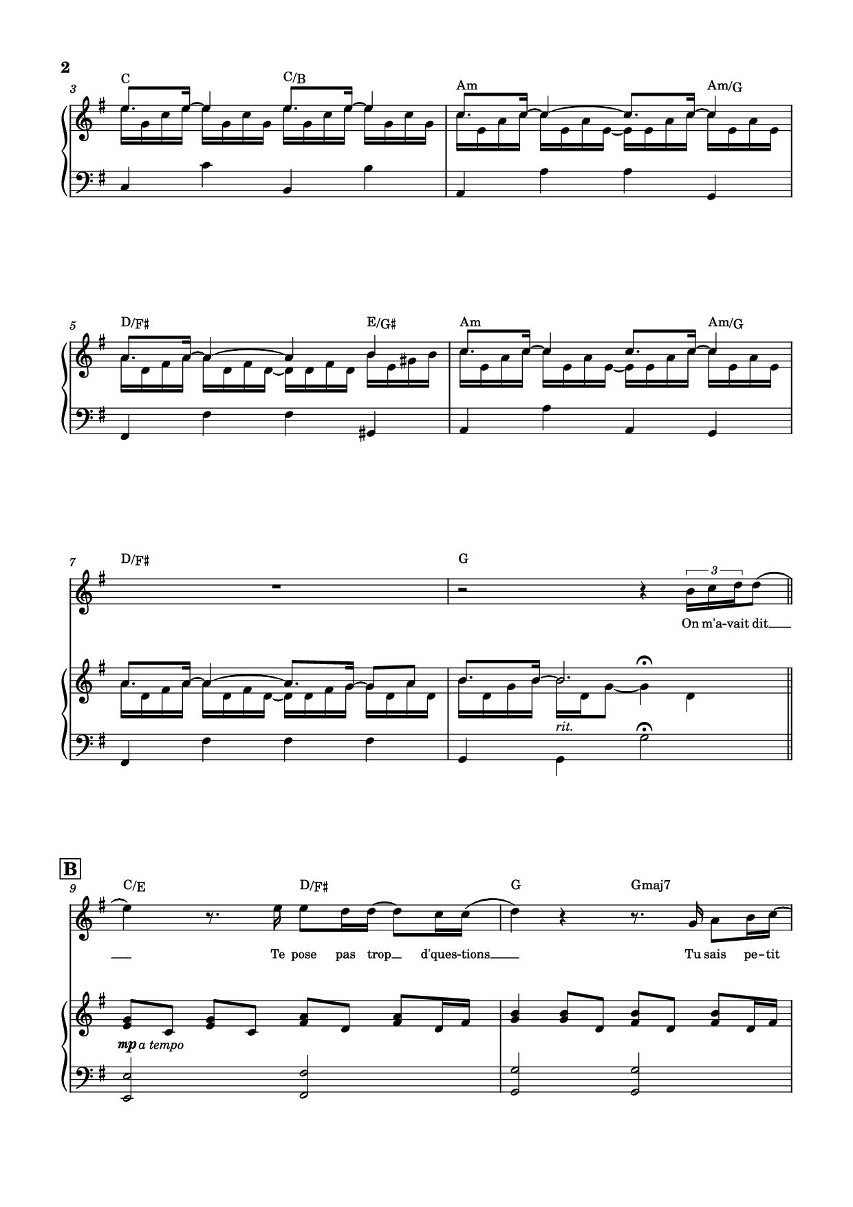 Trang 2 của Sheet nhạc PDF Piano bài hát Qui a le droit Piano - Patrick Bruel