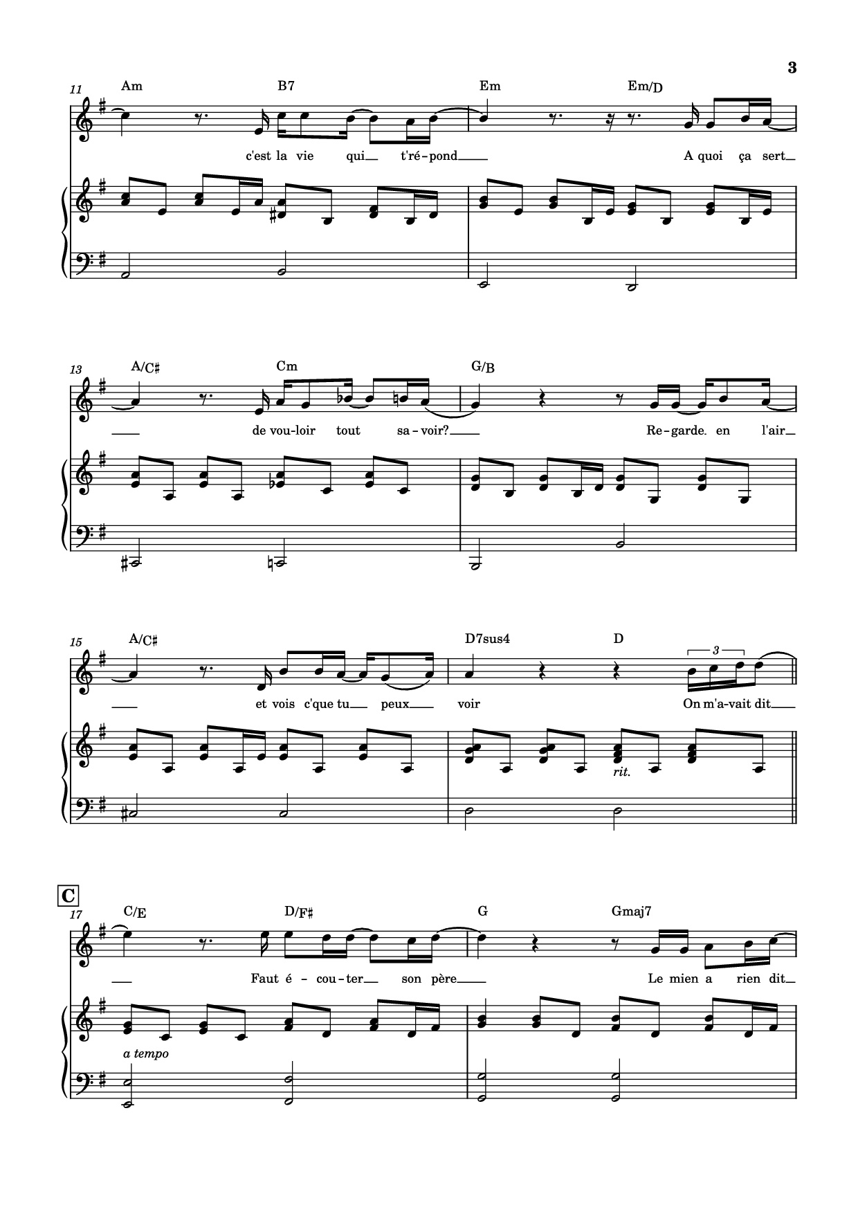 Trang 3 của Sheet nhạc PDF Piano bài hát Qui a le droit Piano - Patrick Bruel