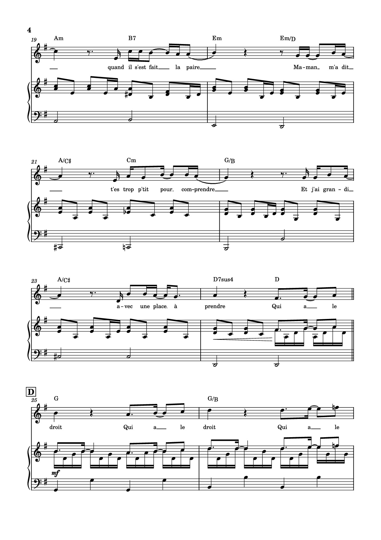 Trang 4 của Sheet nhạc PDF Piano bài hát Qui a le droit Piano - Patrick Bruel