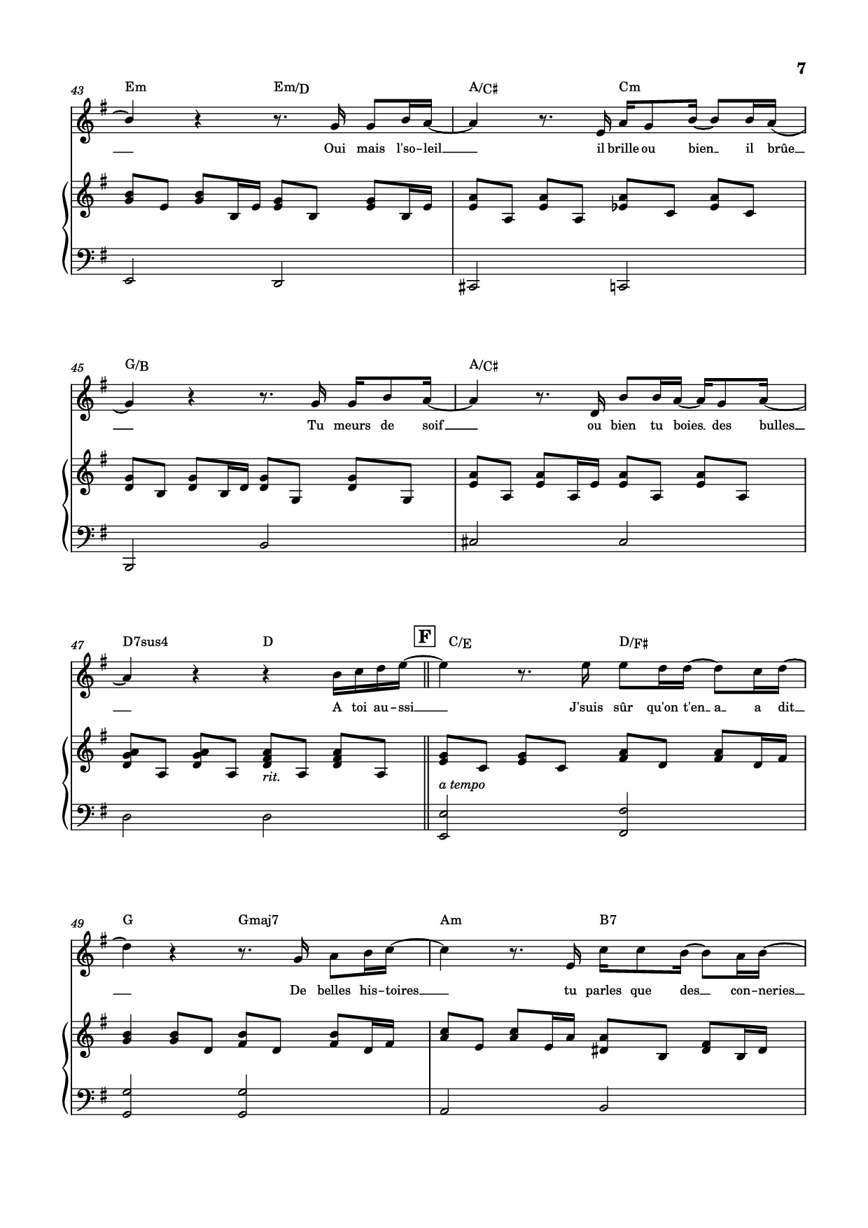 Trang 7 của Sheet nhạc PDF Piano bài hát Qui a le droit Piano - Patrick Bruel