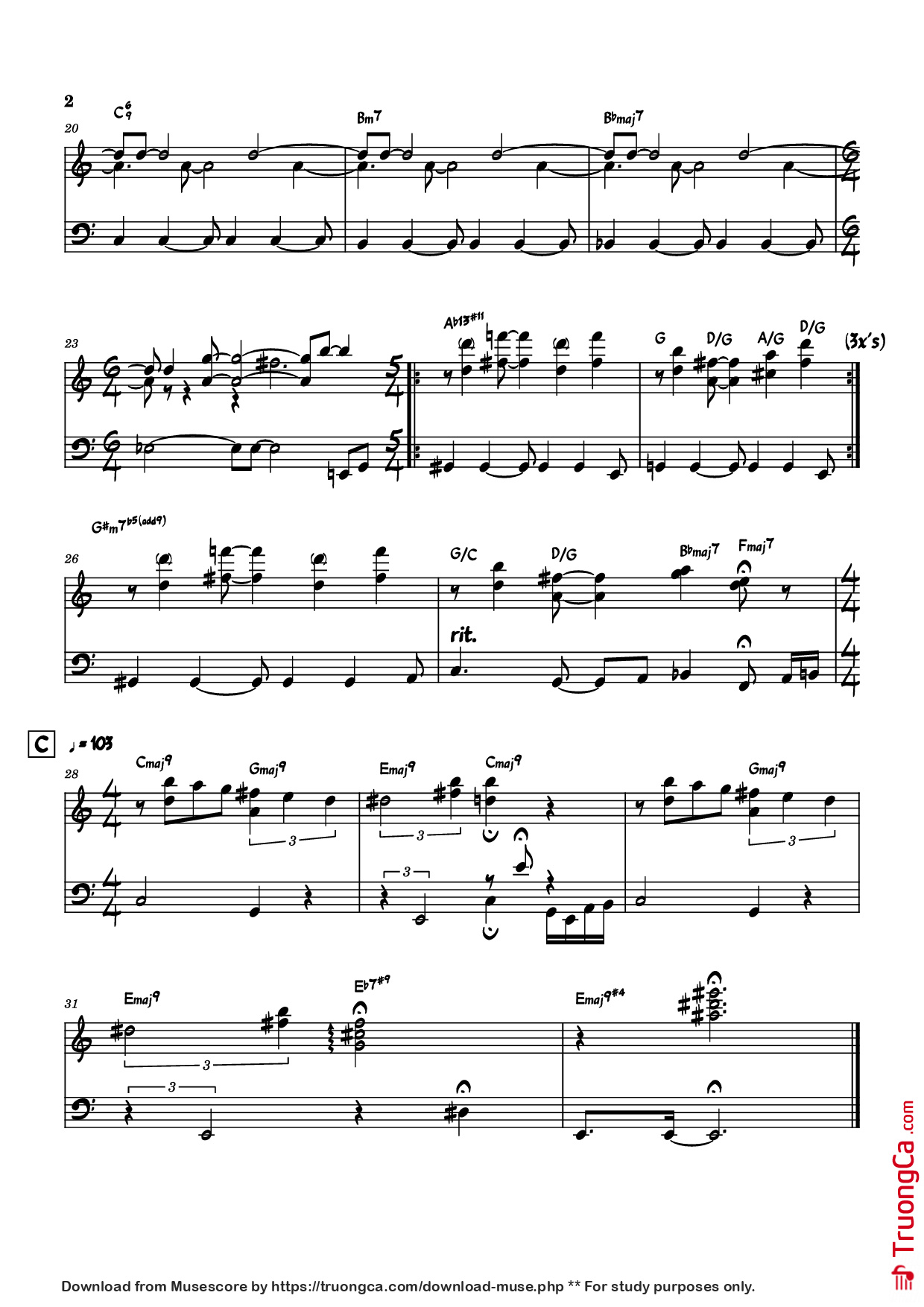 Trang 2 của Sheet nhạc PDF Guitar Tab bài hát Portrait Of Tracy Guitar TAB - Jaco Pastorius