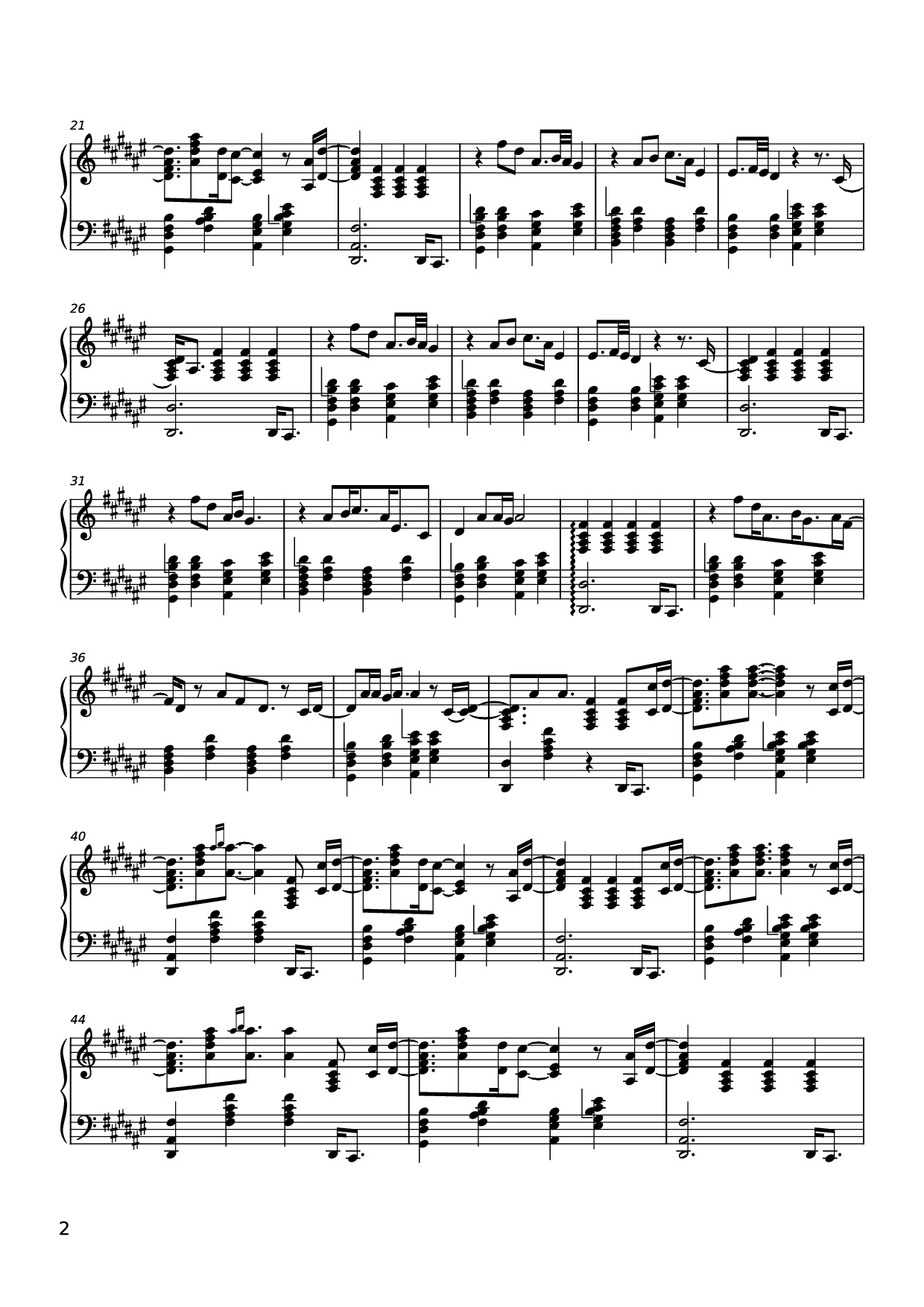 Trang 2 của Sheet nhạc PDF Piano bài hát Chamber of Reflection Piano - Music by Mac DeMarco