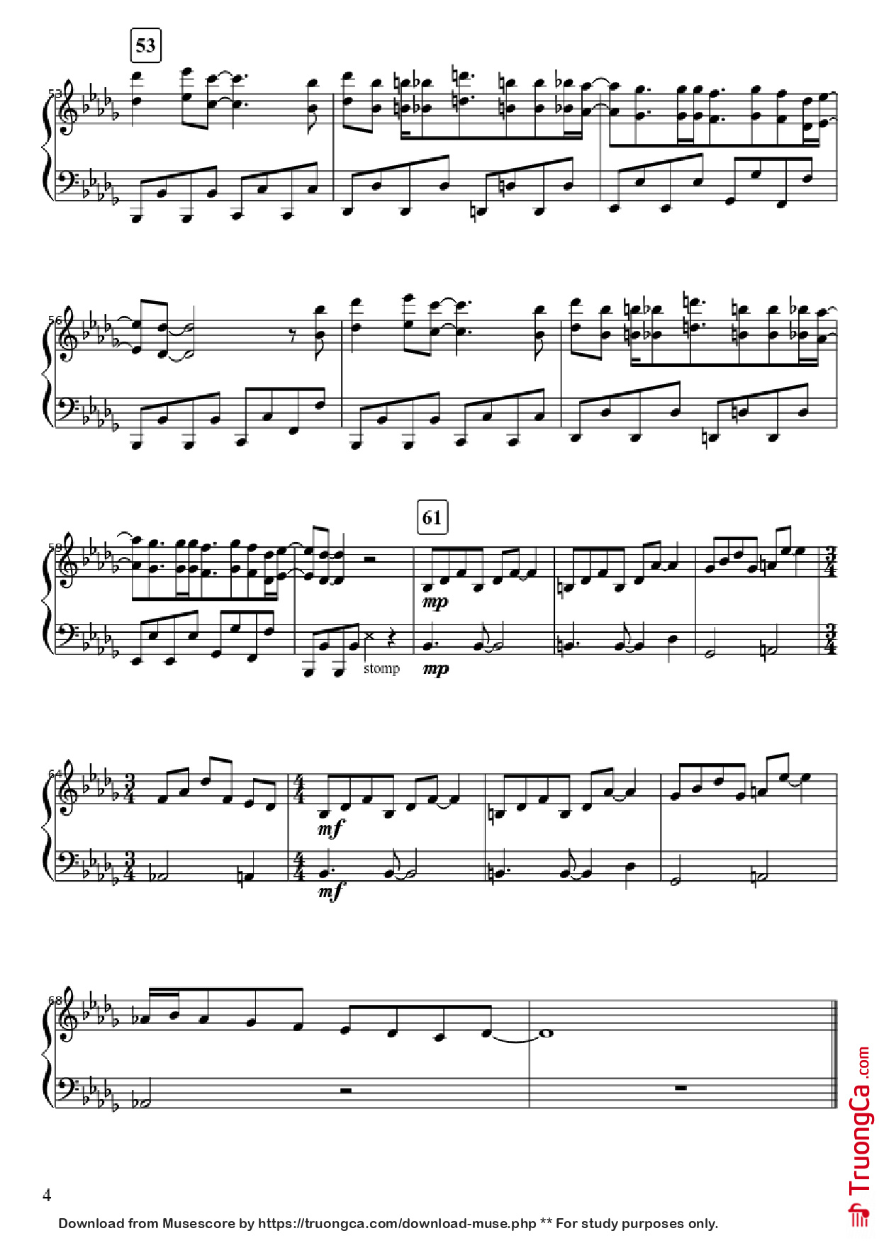 Trang 4 của Sheet nhạc PDF Piano bài hát It