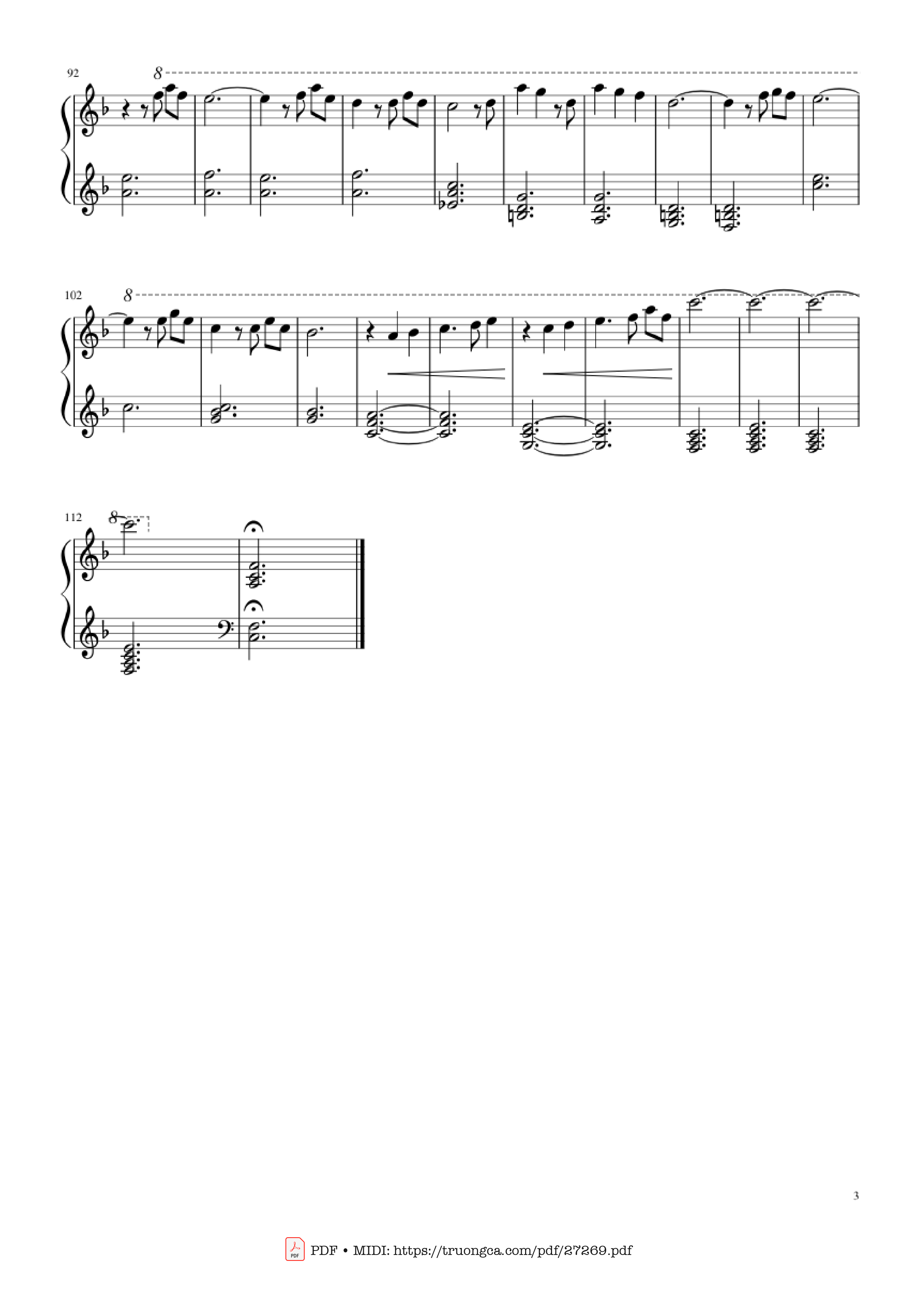 Trang 3 của Sheet nhạc PDF Piano bài hát Married Life Piano - Michael Giacchino