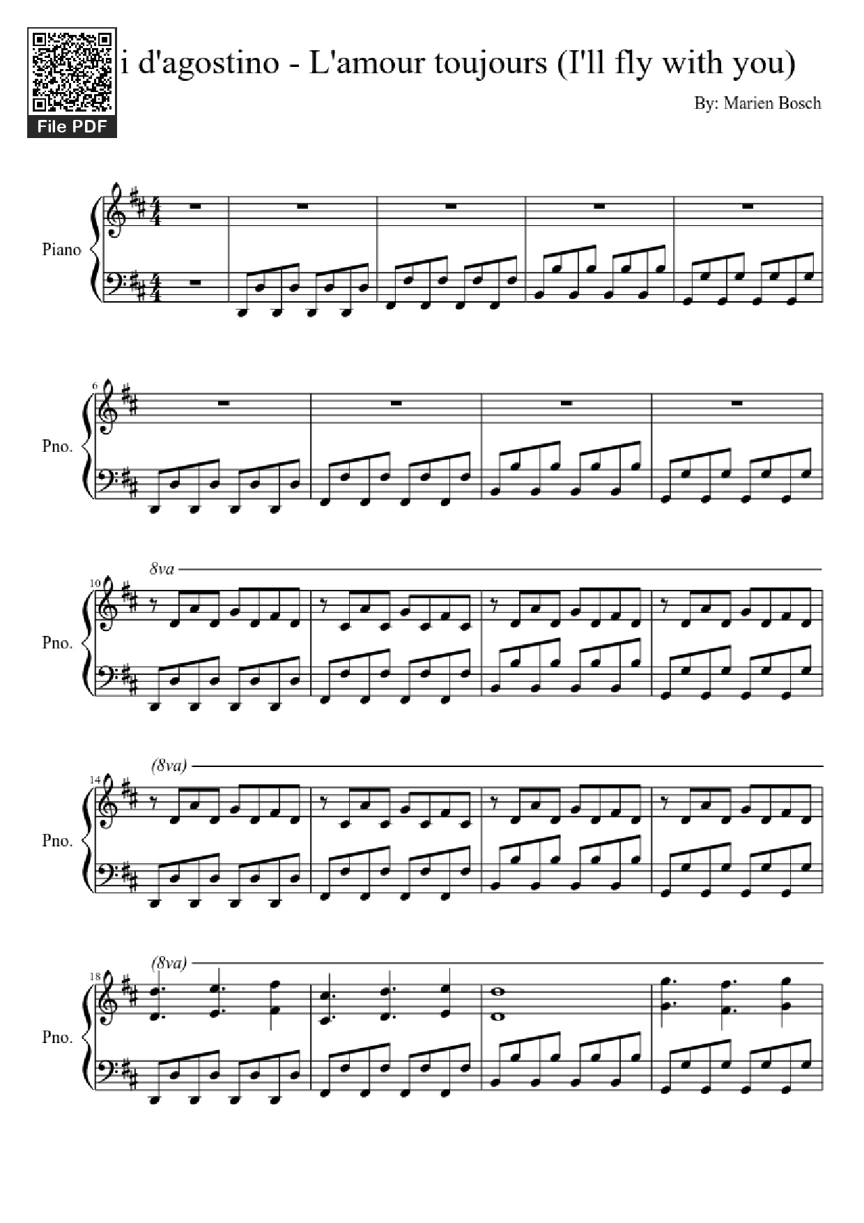 Trang 1 của Sheet nhạc PDF Piano bài hát Gigi d