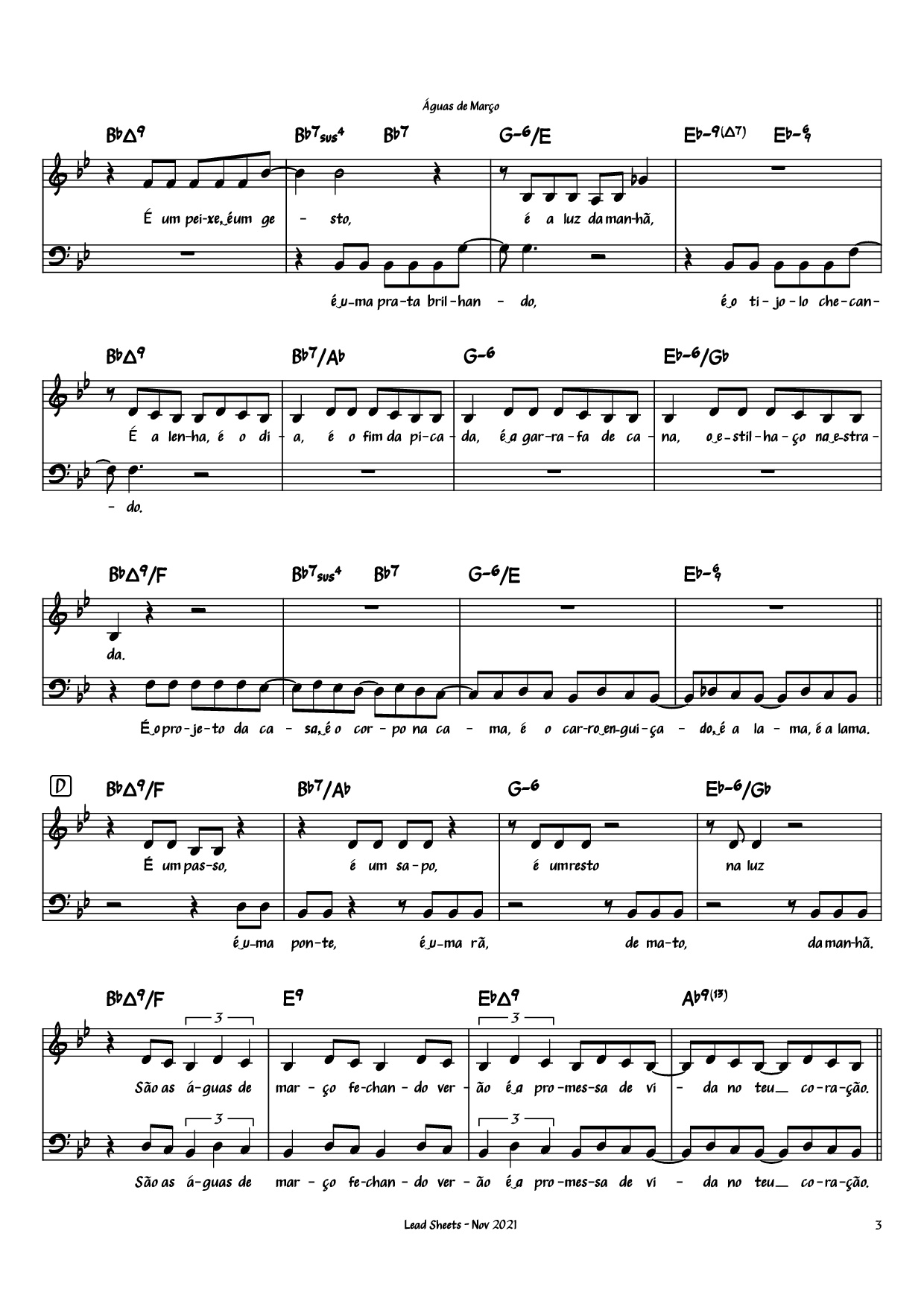 Trang 3 của Sheet nhạc PDF Piano bài hát Águas de Março Piano - Antônio Carlos Jobim