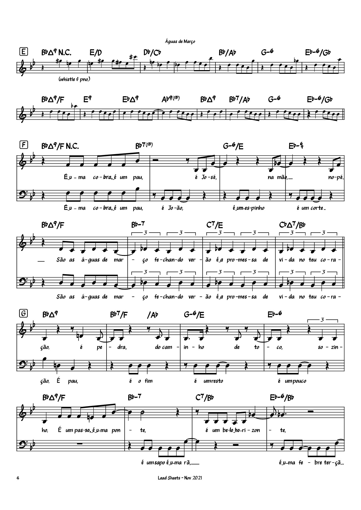 Trang 4 của Sheet nhạc PDF Piano bài hát Águas de Março Piano - Antônio Carlos Jobim