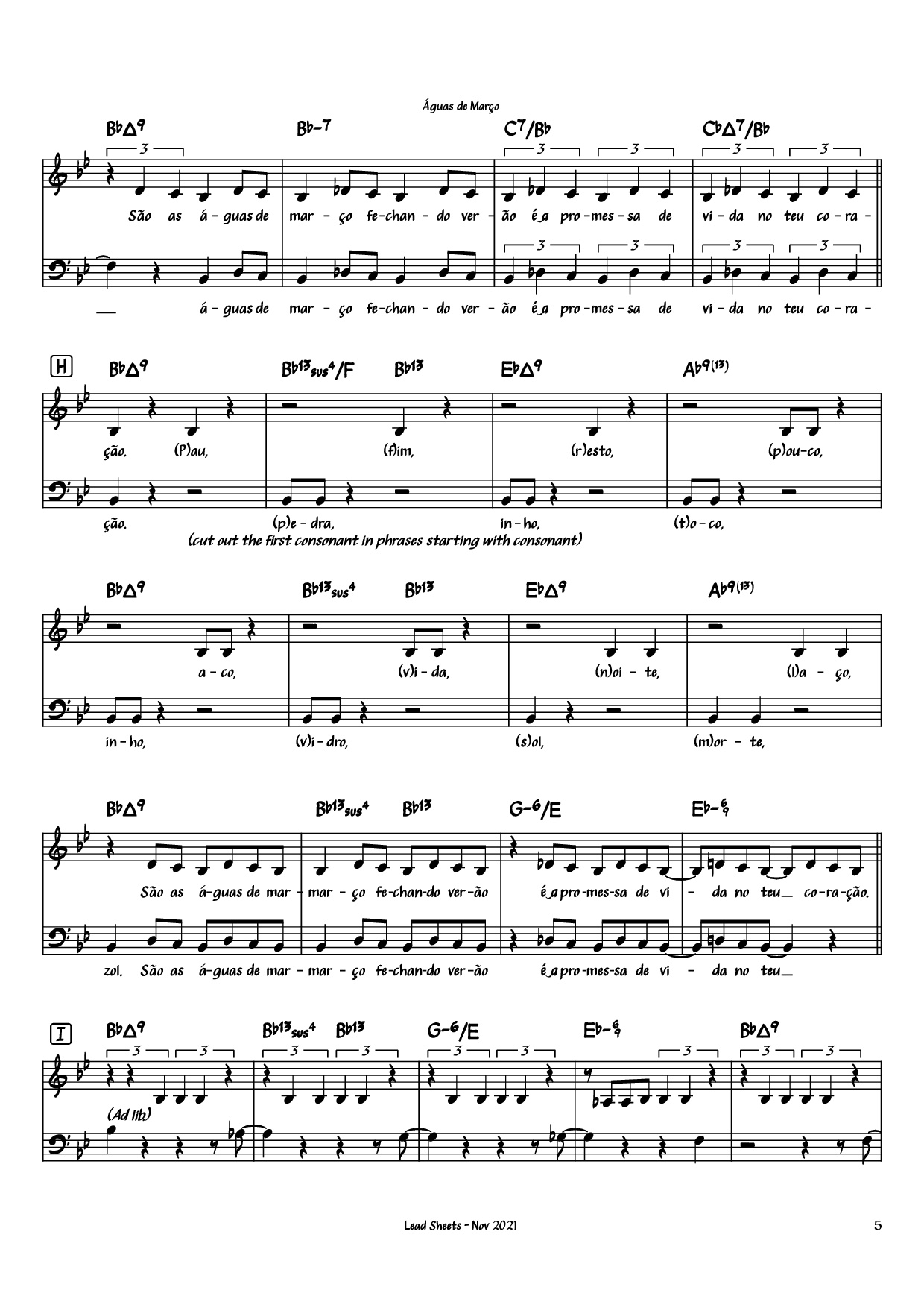 Trang 5 của Sheet nhạc PDF Piano bài hát Águas de Março Piano - Antônio Carlos Jobim