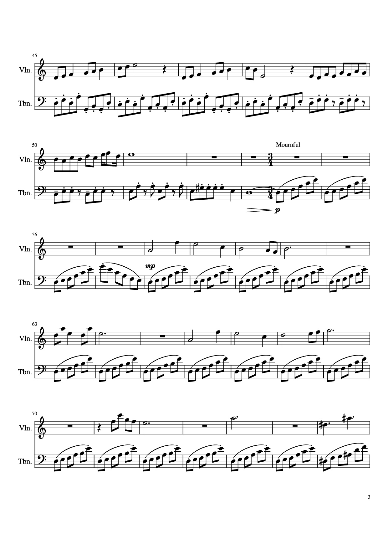 Trang 3 của Sheet nhạc PDF bài hát Hylian Duet Violin - Original Composers: Koji Kondo