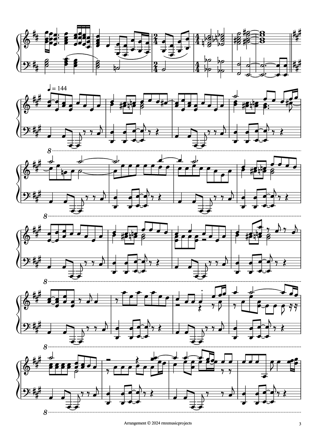 Trang 3 của Sheet nhạc PDF Piano bài hát Willow - Ending & End Credits Piano - Music by James Horner