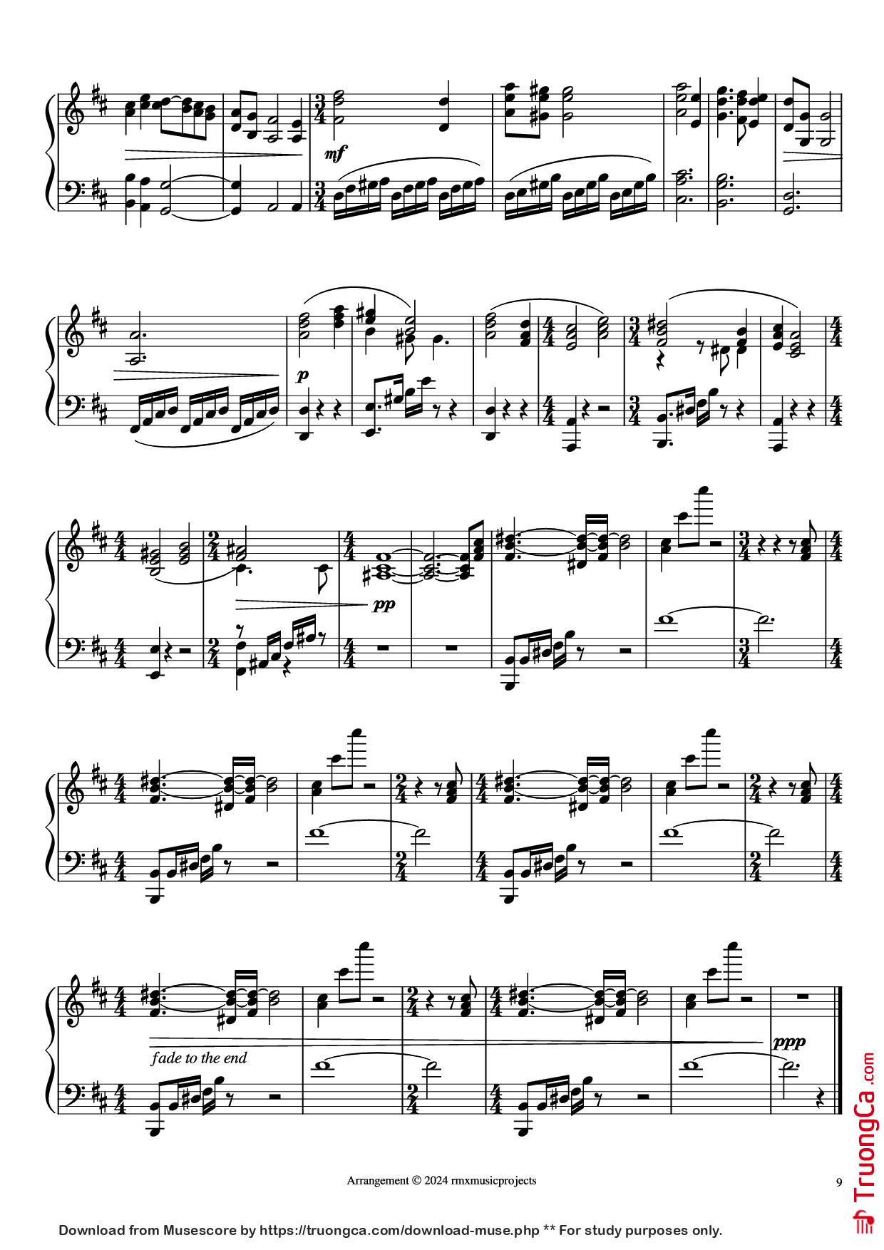 Trang 9 của Sheet nhạc PDF Piano bài hát Willow - Ending & End Credits Piano - Music by James Horner