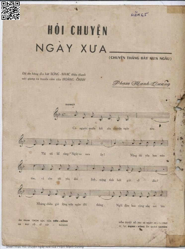 Trang 2 của Sheet nhạc PDF bài hát Hỏi chuyện ngày xưa - Phạm Mạnh Cương, 1. Có người muốn hỏi câu chuyện ngày  xưa