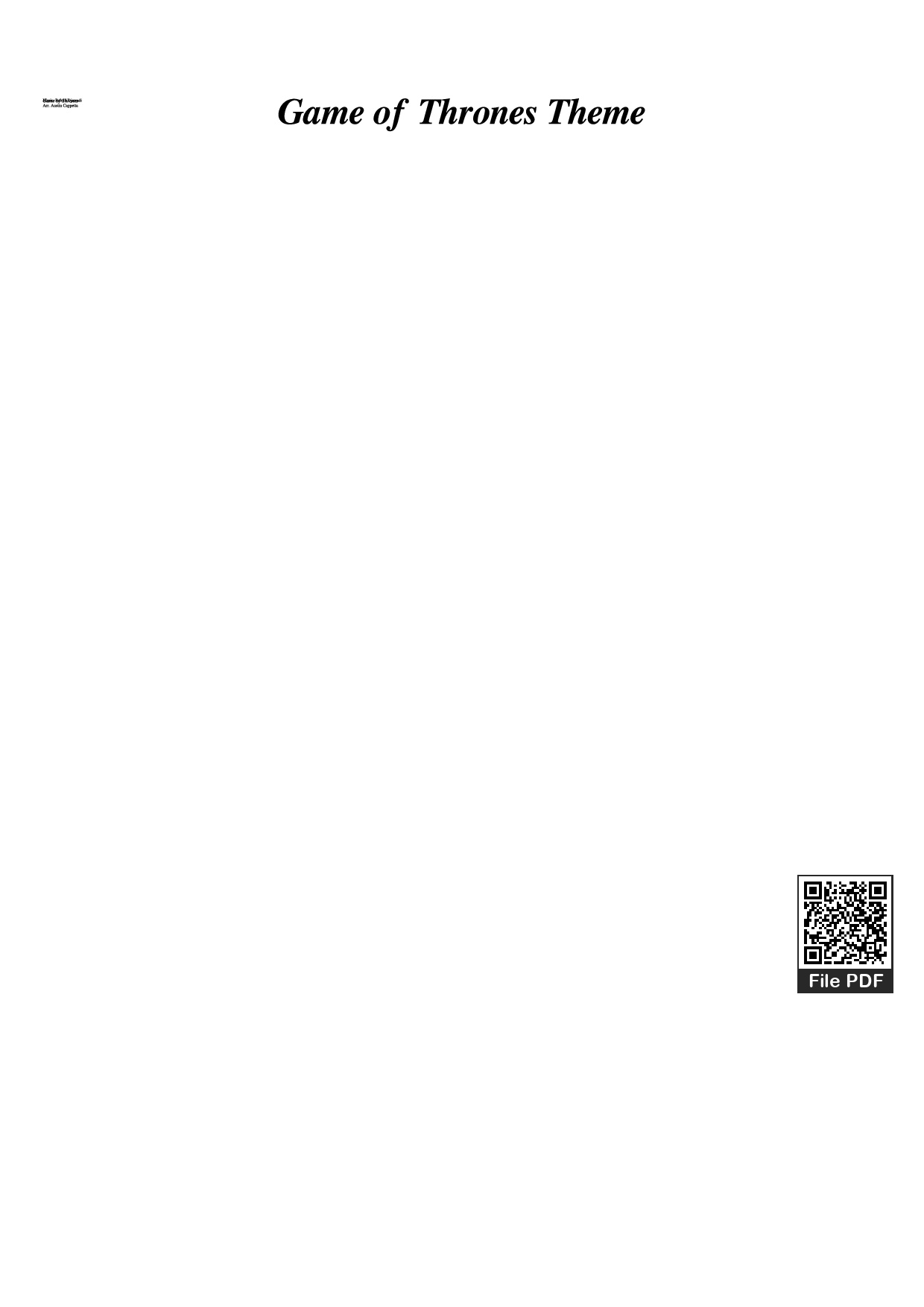 Sheet nhạc PDF bài Game of Thrones Theme Piano