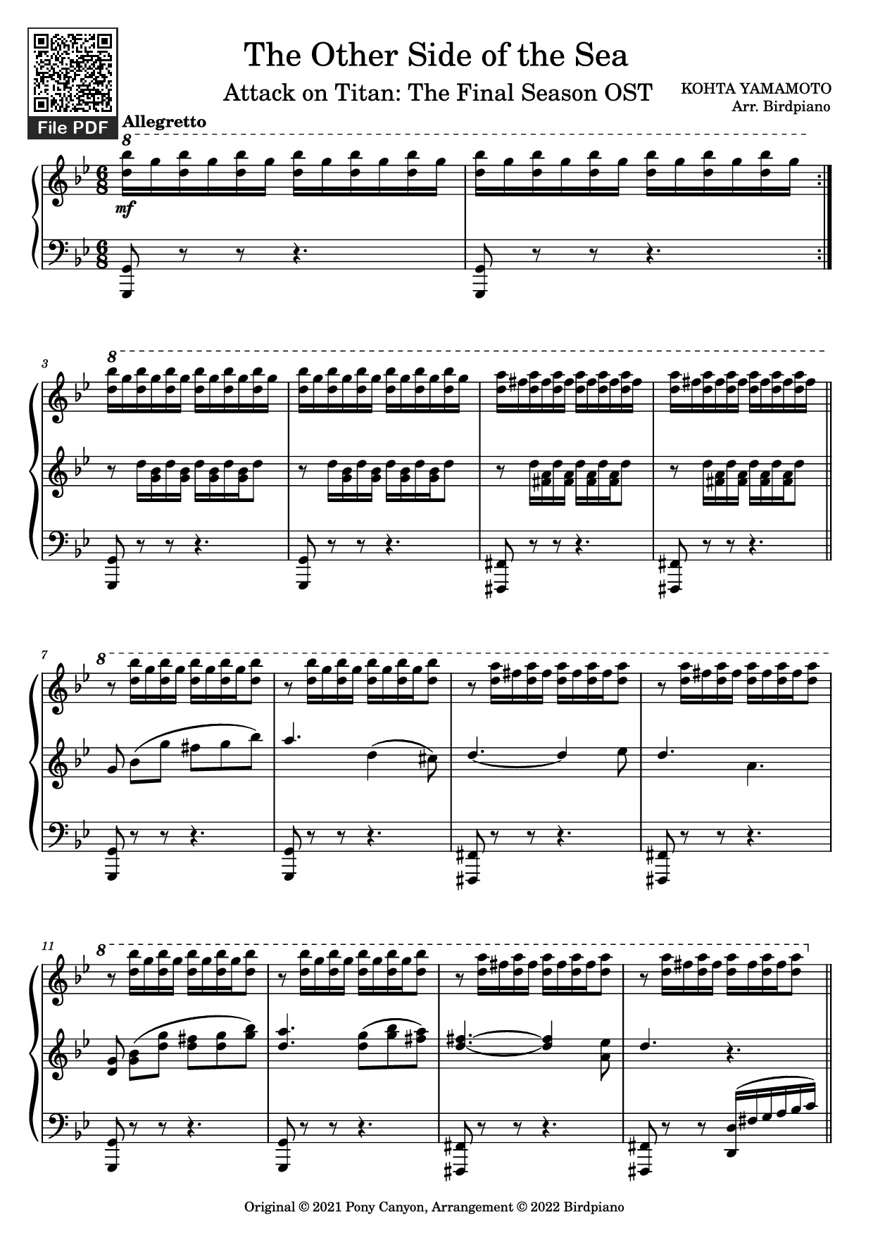 Sheet nhạc PDF bài The Other Side of the Sea Piano