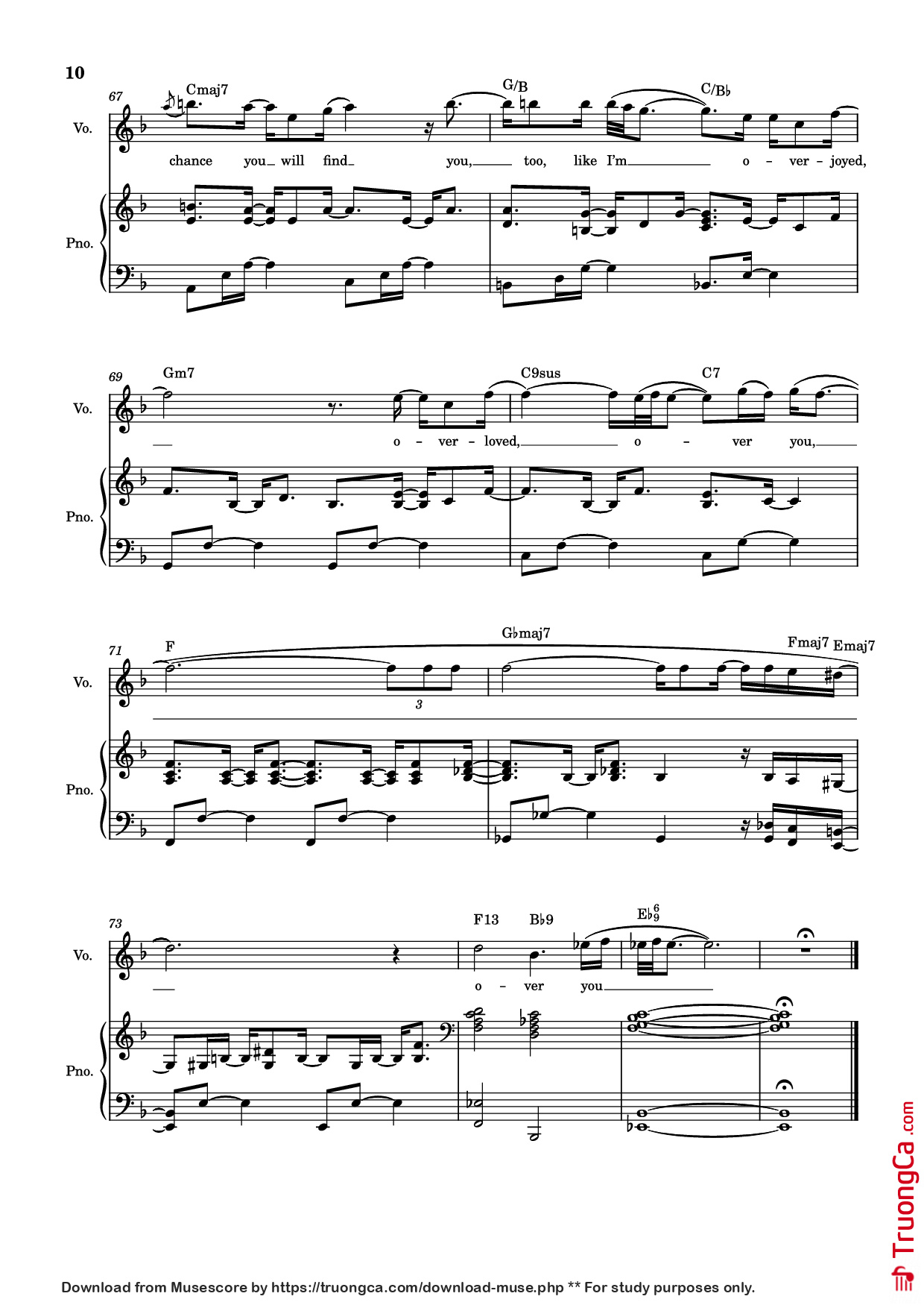 Trang 10 của Sheet nhạc PDF Piano bài hát Overjoyed Piano-vocal - Stevie Wonder