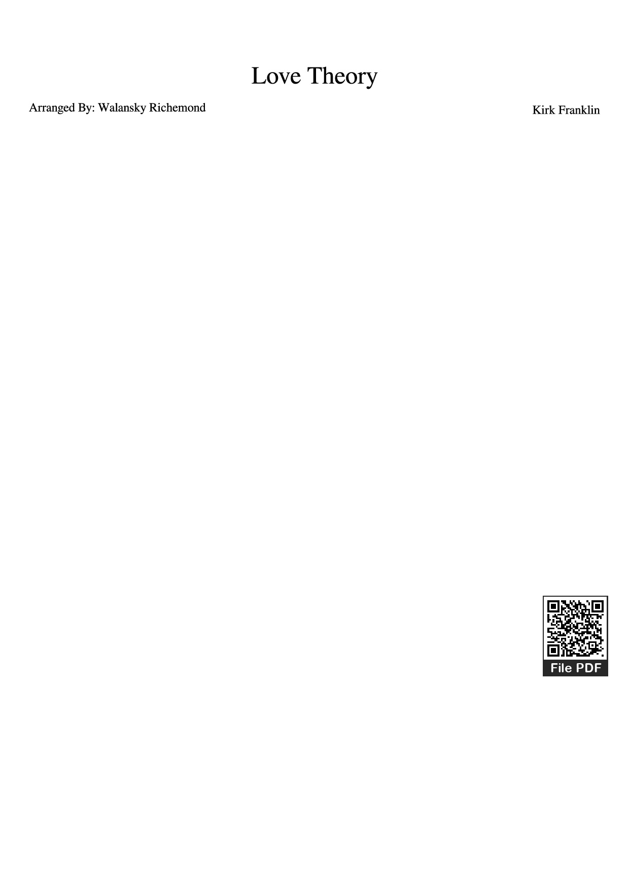 Trang 1 của Sheet nhạc PDF bài hát Love Theory - Kirk Franklin