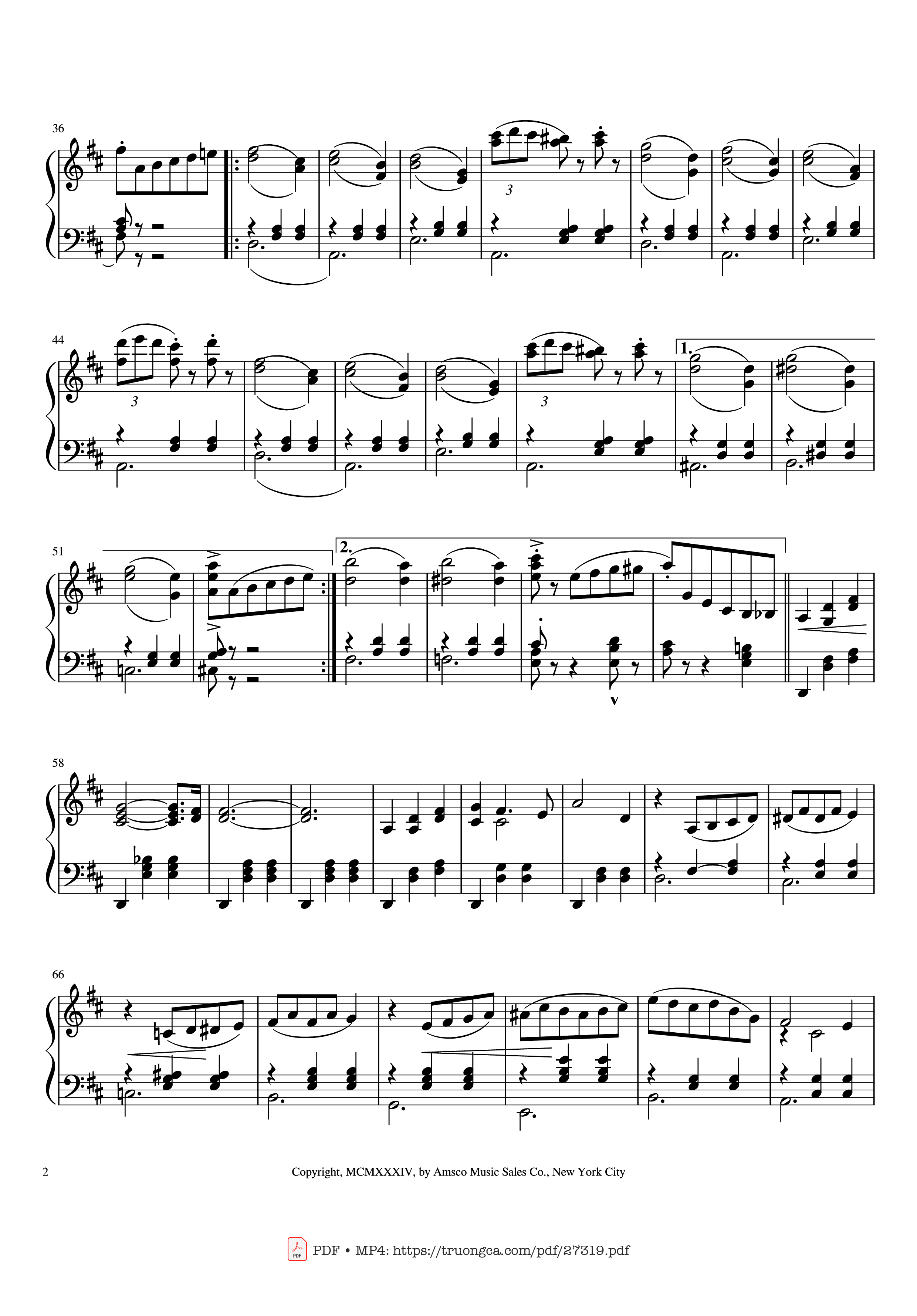 Trang 2 của Sheet nhạc PDF Piano bài hát Waltz Of The Flowers Piano - Peter Ilyich Tschaikowsky