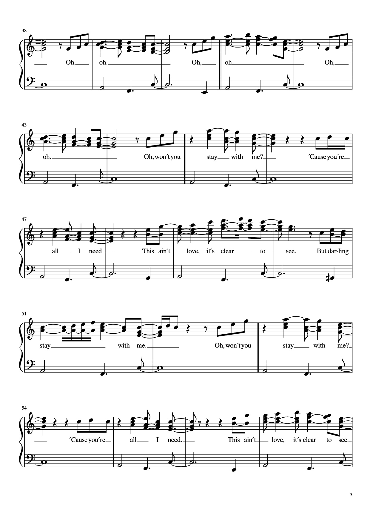 Trang 3 của Sheet nhạc PDF Piano bài hát Stay with me Piano - Undefined