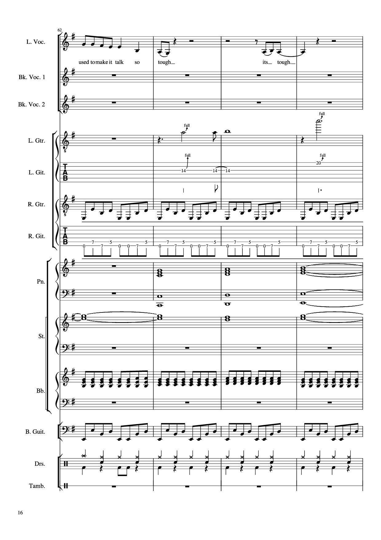 Trang 16 của Sheet nhạc PDF Piano Guitar Tab bài hát Livin