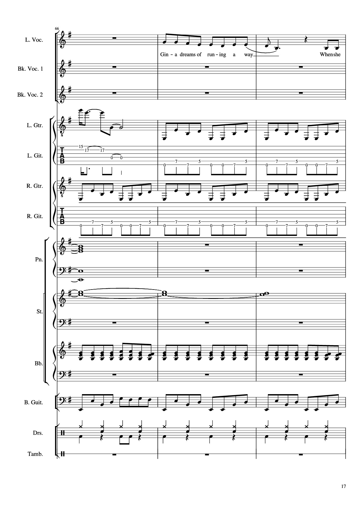 Trang 17 của Sheet nhạc PDF Piano Guitar Tab bài hát Livin
