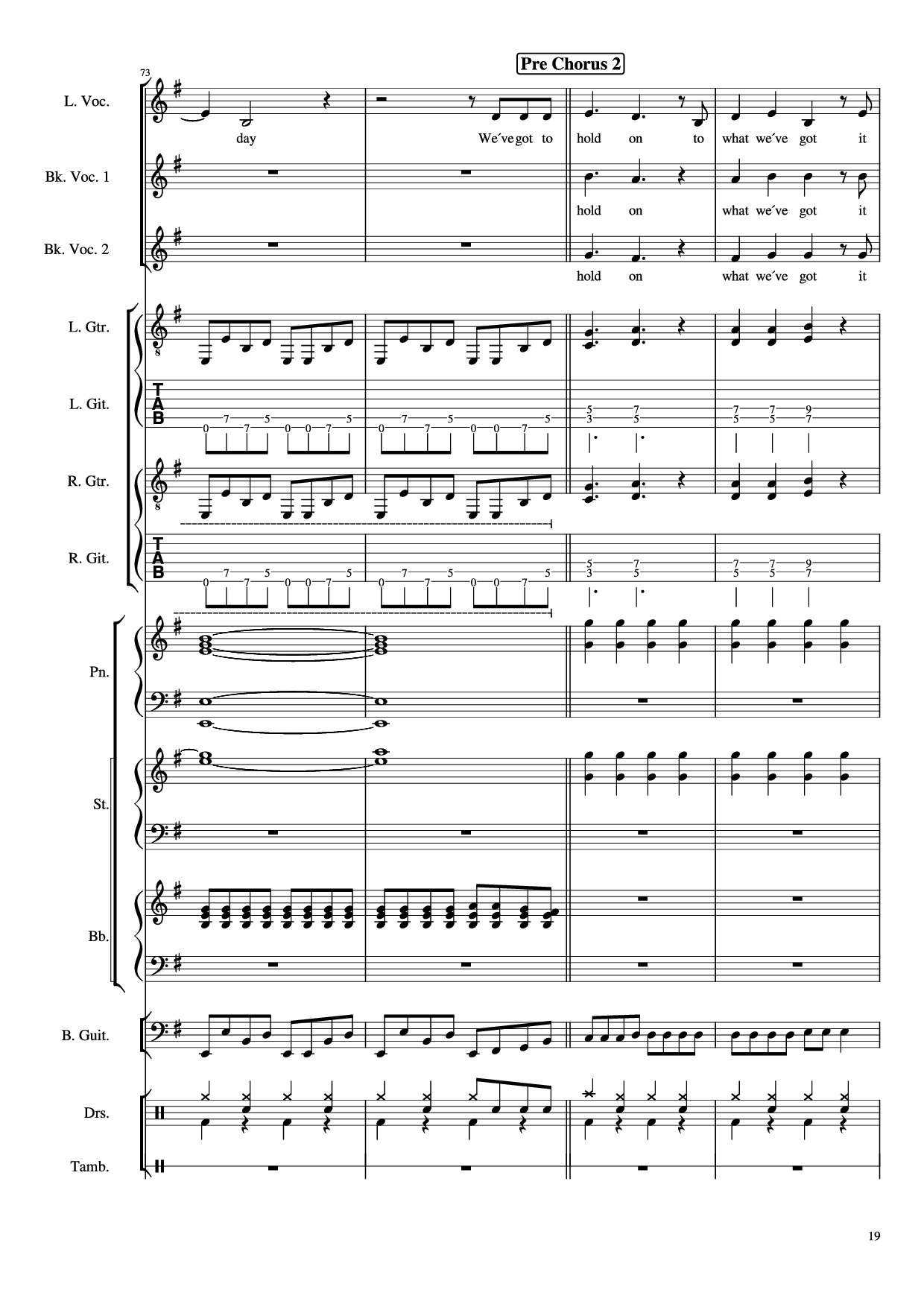 Trang 19 của Sheet nhạc PDF Piano Guitar Tab bài hát Livin
