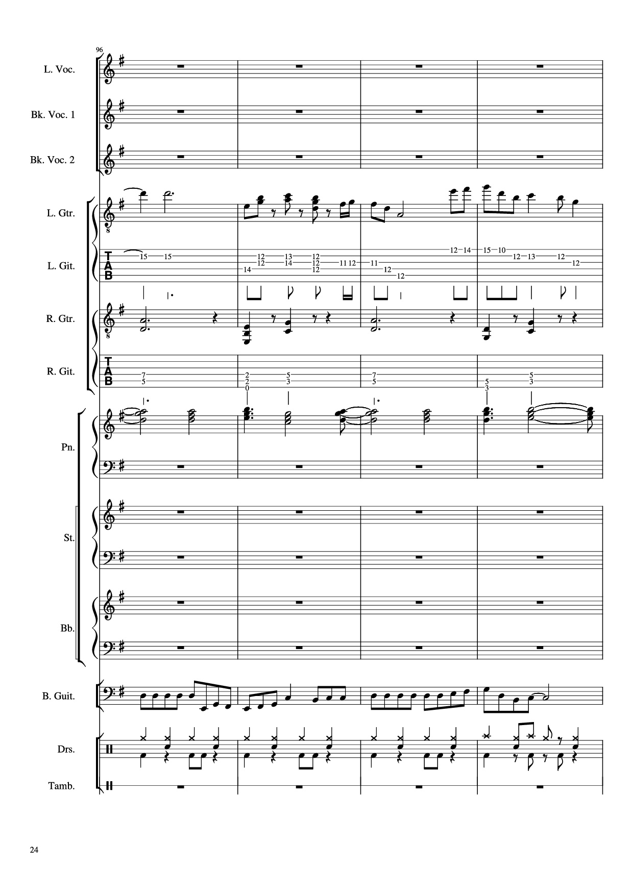 Trang 24 của Sheet nhạc PDF Piano Guitar Tab bài hát Livin