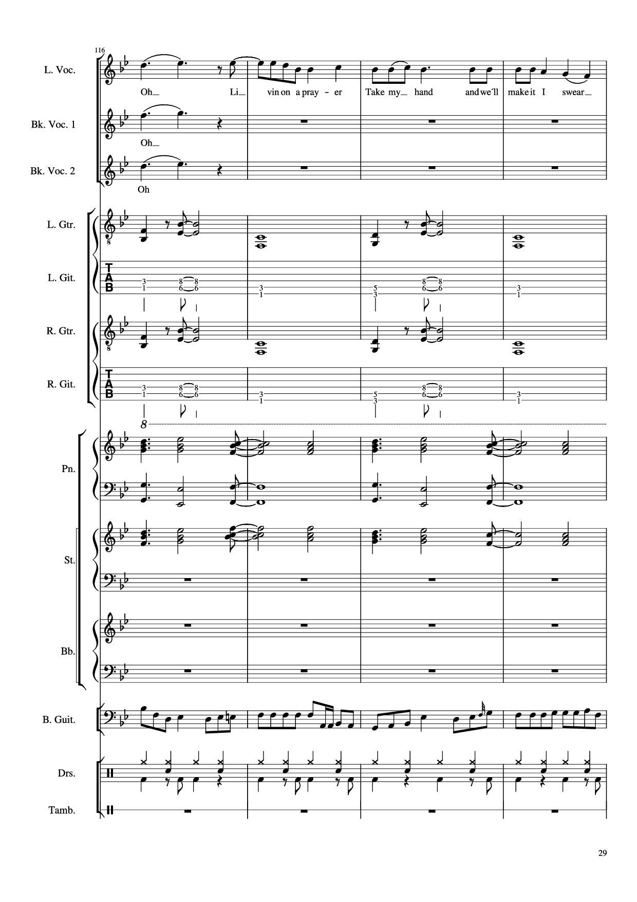 Trang 29 của Sheet nhạc PDF Piano Guitar Tab bài hát Livin