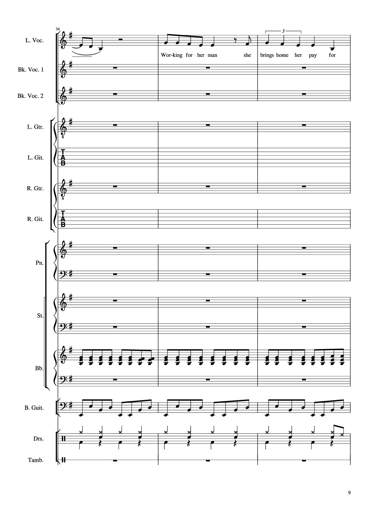 Trang 9 của Sheet nhạc PDF Piano Guitar Tab bài hát Livin