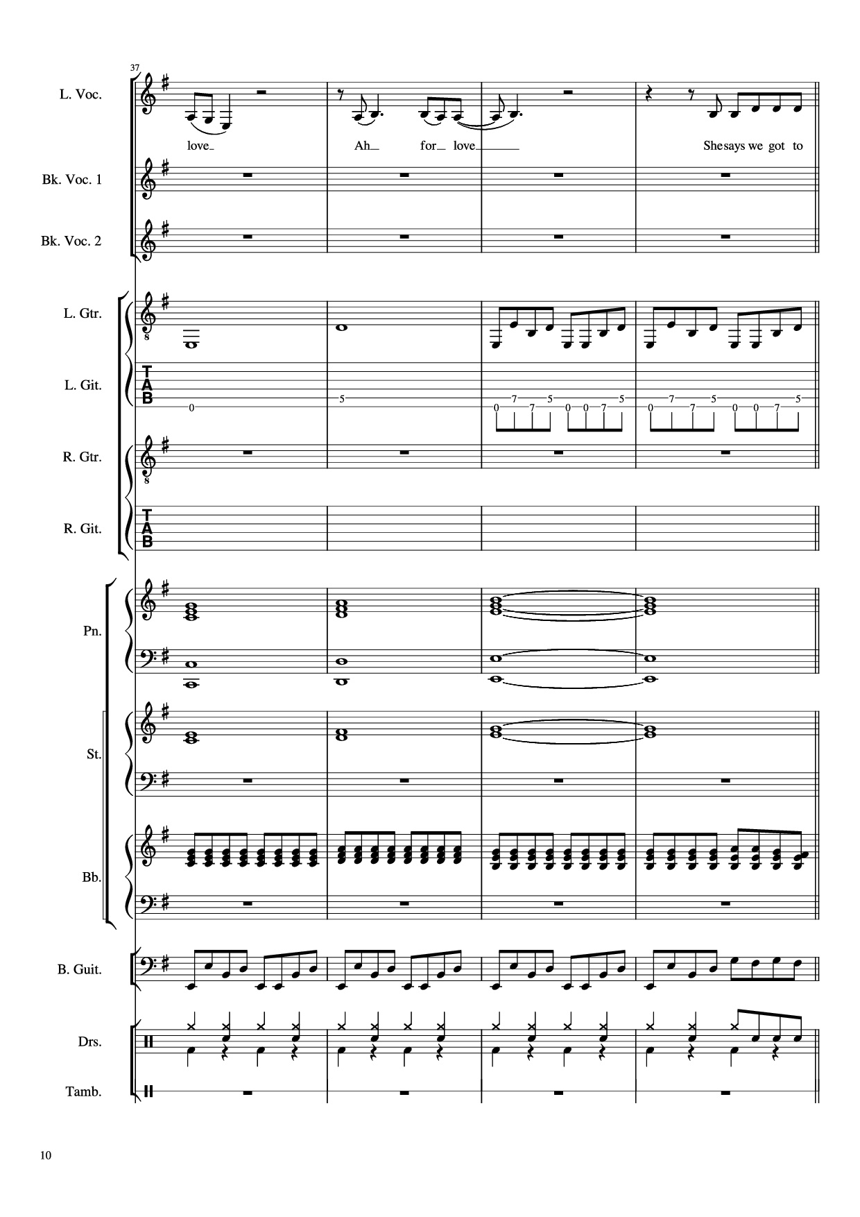 Trang 10 của Sheet nhạc PDF Piano Guitar Tab bài hát Livin
