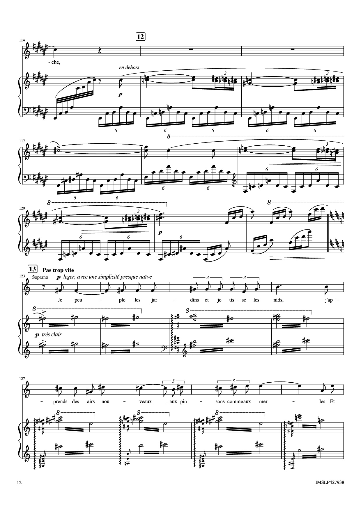Trang 12 của Sheet nhạc PDF Piano bài hát Renouveau Piano - Lili BOULANGER