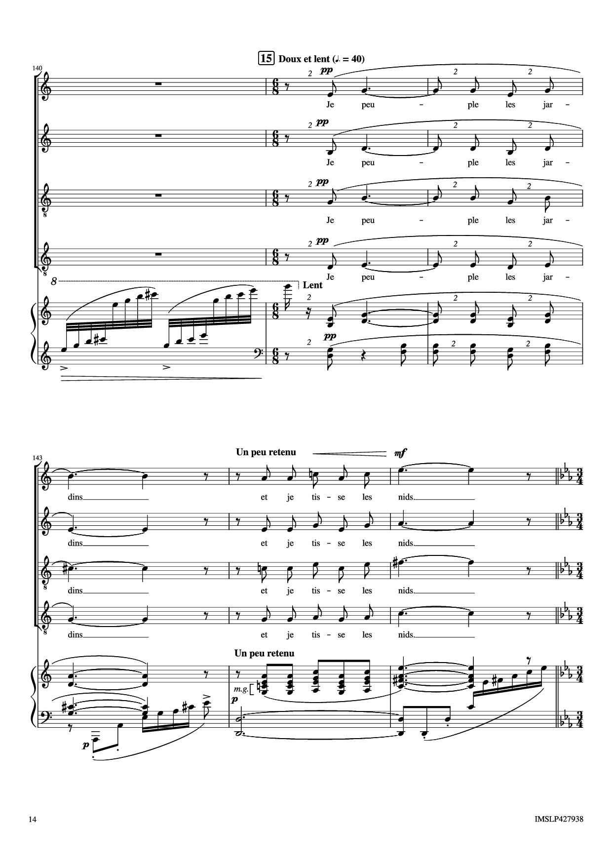Trang 14 của Sheet nhạc PDF Piano bài hát Renouveau Piano - Lili BOULANGER