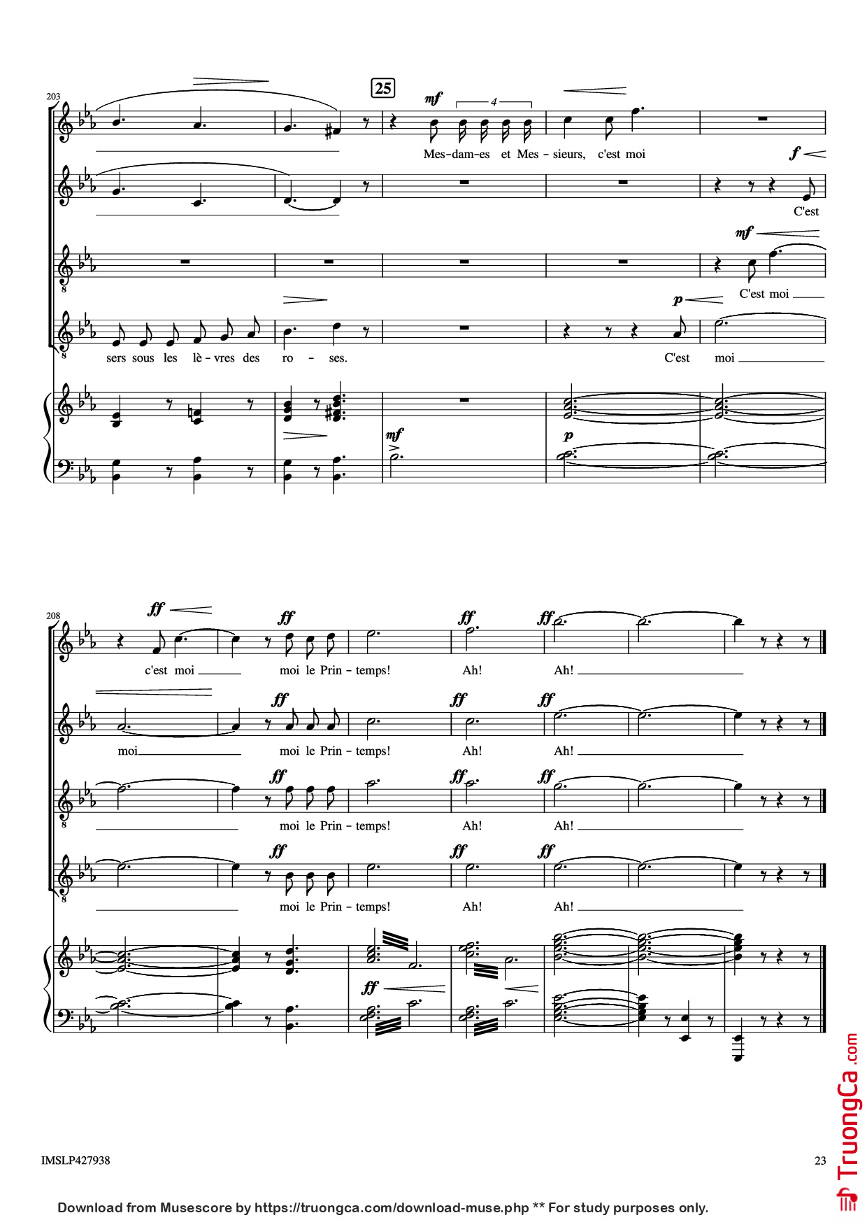 Trang 23 của Sheet nhạc PDF Piano bài hát Renouveau Piano - Lili BOULANGER