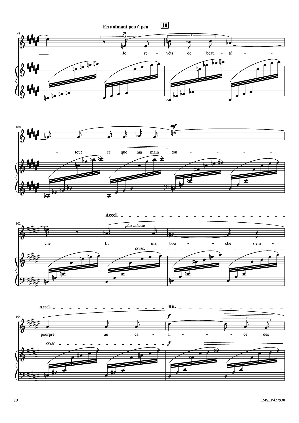 Trang 10 của Sheet nhạc PDF Piano bài hát Renouveau Piano - Lili BOULANGER