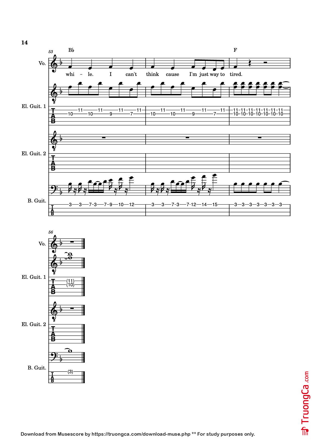 Trang 14 của Sheet nhạc PDF Guitar Tab bài hát Is this it Guitar TAB - The Strokes