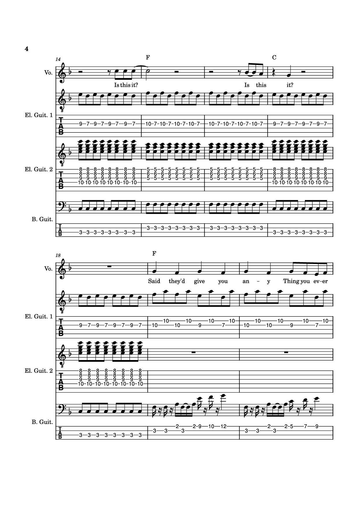 Trang 4 của Sheet nhạc PDF Guitar Tab bài hát Is this it Guitar TAB - The Strokes