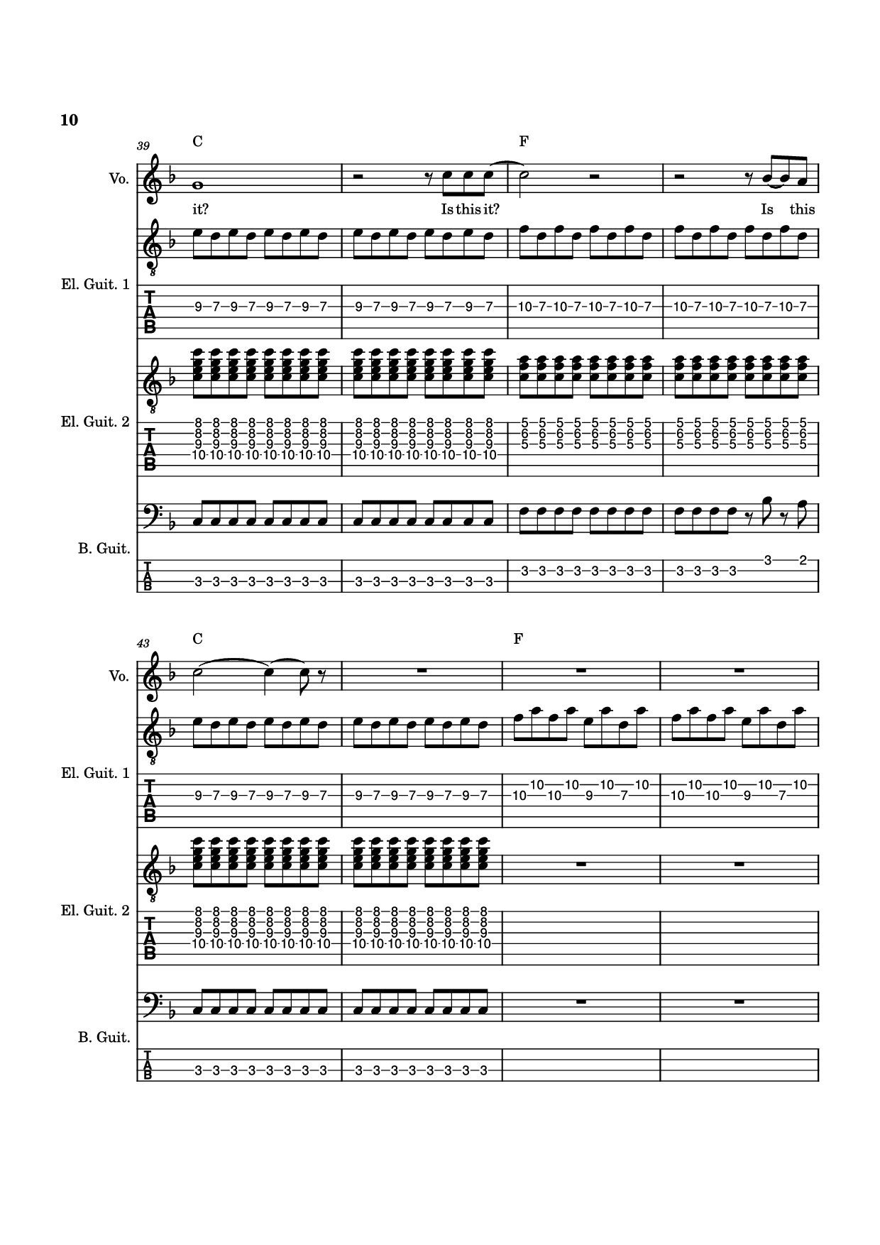 Trang 10 của Sheet nhạc PDF Guitar Tab bài hát Is this it Guitar TAB - The Strokes