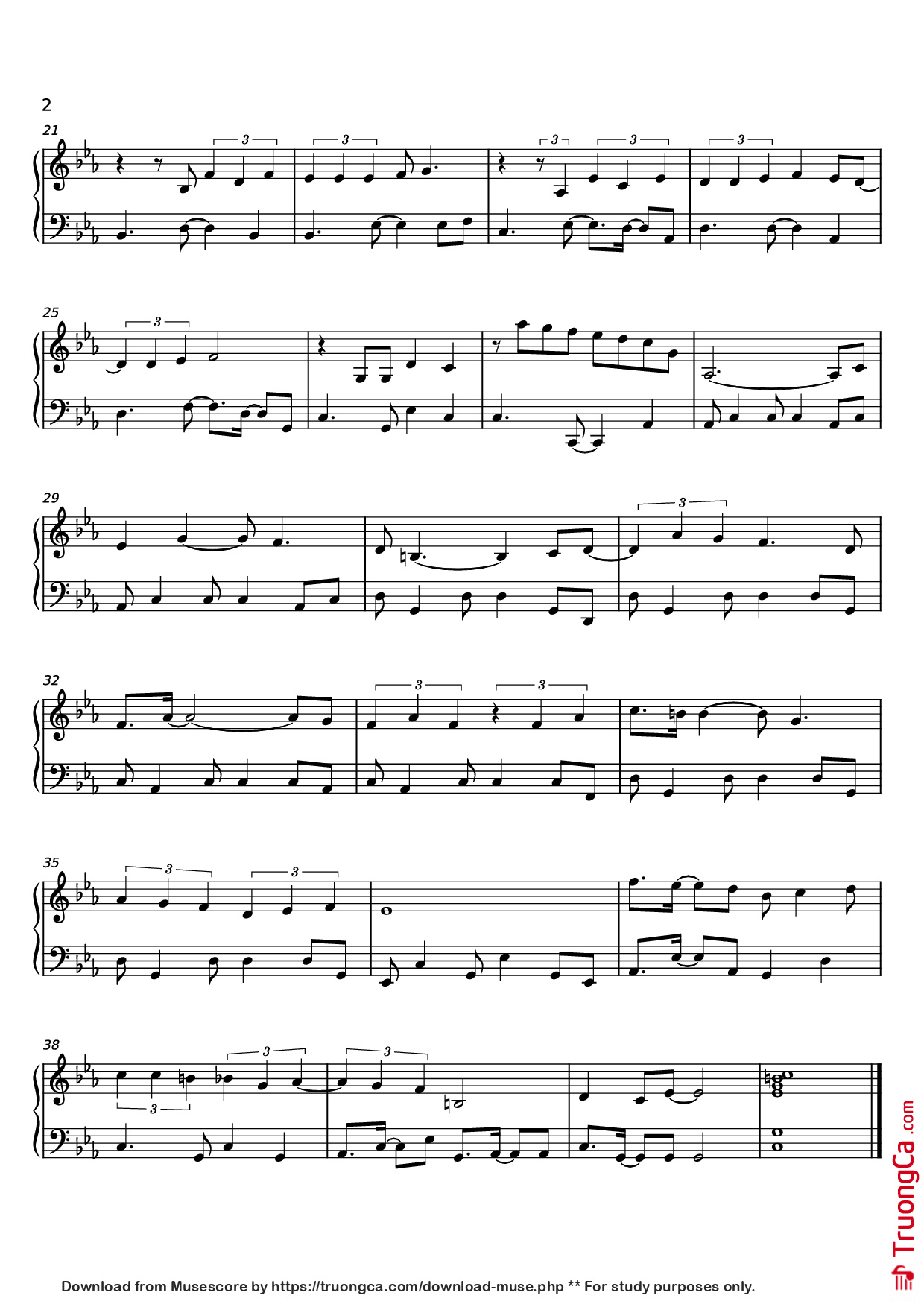 Trang 2 của Sheet nhạc PDF Piano bài hát TUYO Piano - Rodrigo Amarante