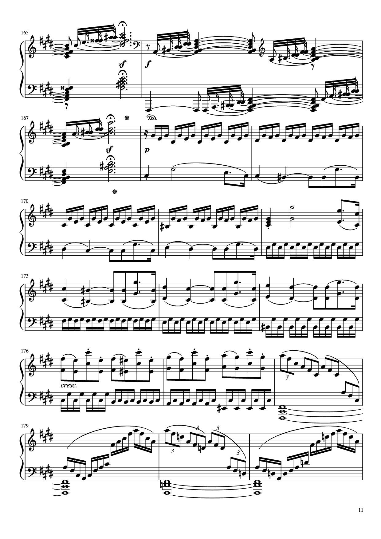 Trang 11 của Sheet nhạc PDF Piano bài hát Sonata in C# Minor, Moonlight Piano - LUDWIG VAN BEETHOVEN
