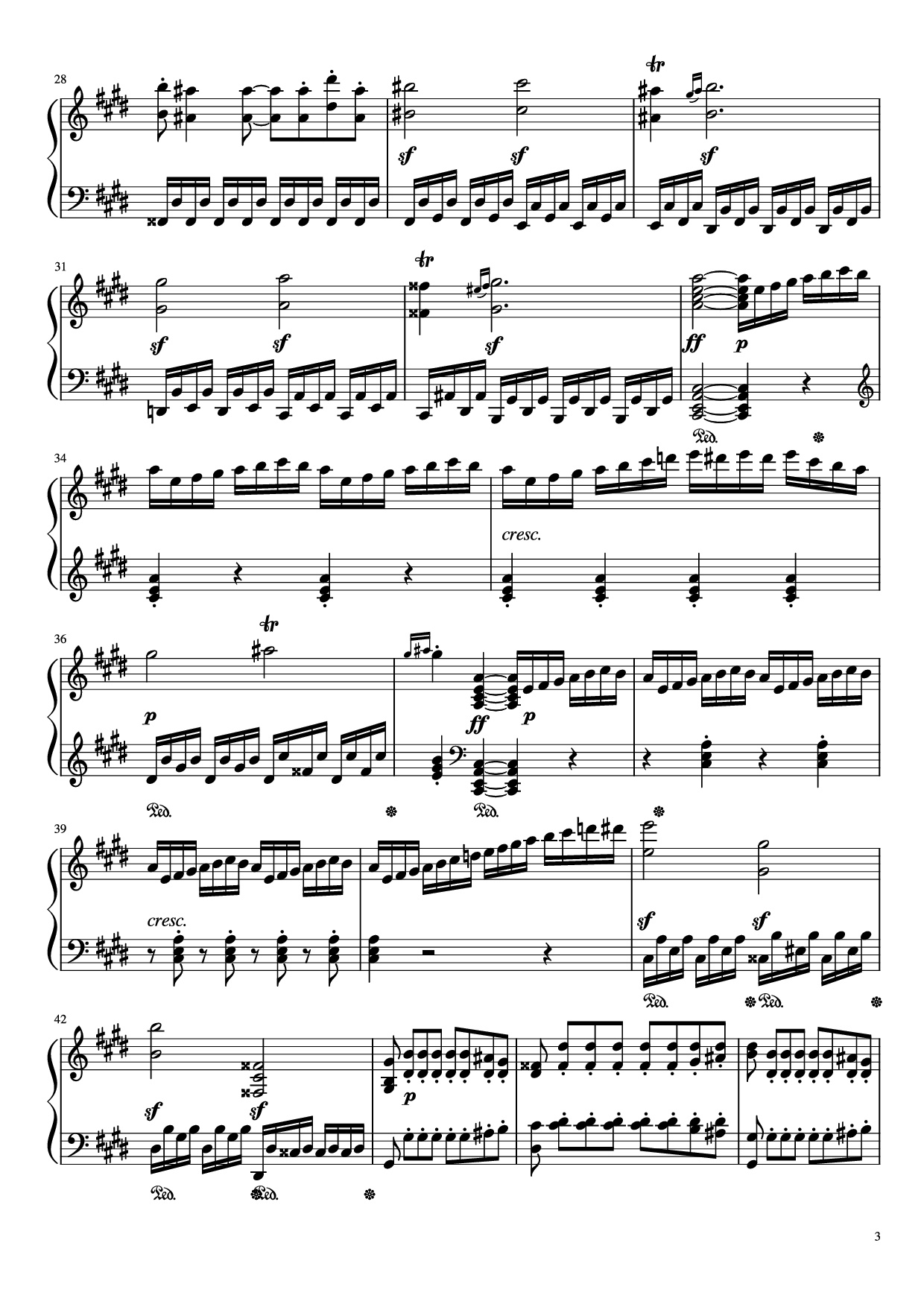 Trang 3 của Sheet nhạc PDF Piano bài hát Sonata in C# Minor, Moonlight Piano - LUDWIG VAN BEETHOVEN