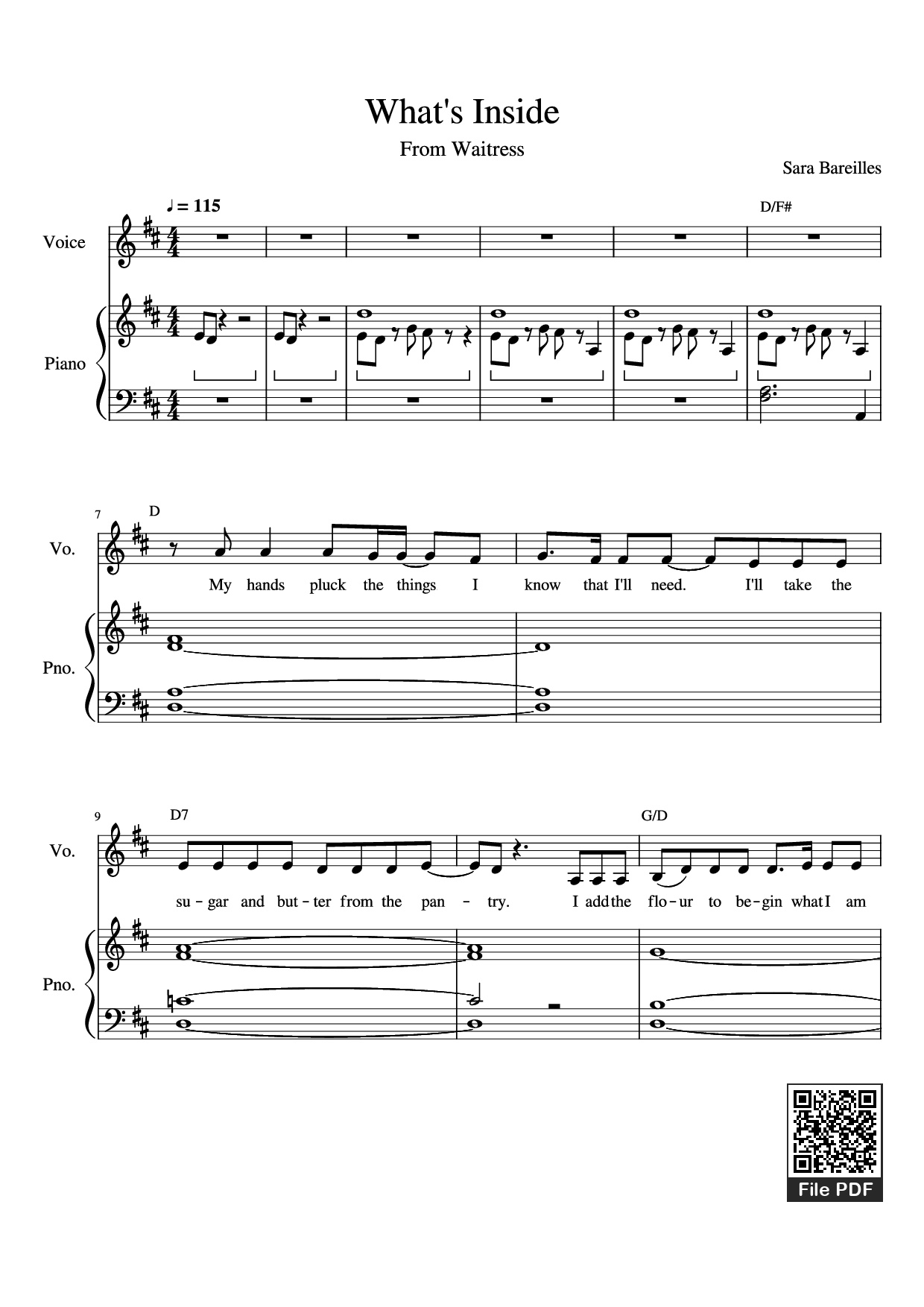 Trang 1 của Sheet nhạc PDF Piano bài hát What