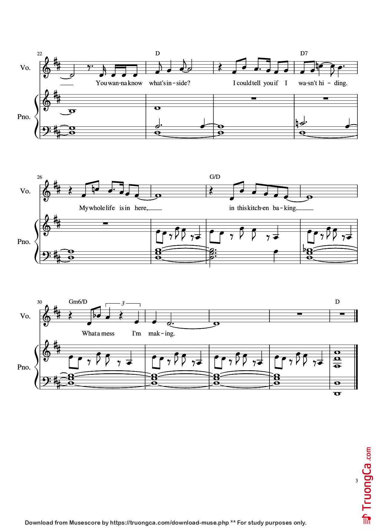 Trang 3 của Sheet nhạc PDF Piano bài hát What