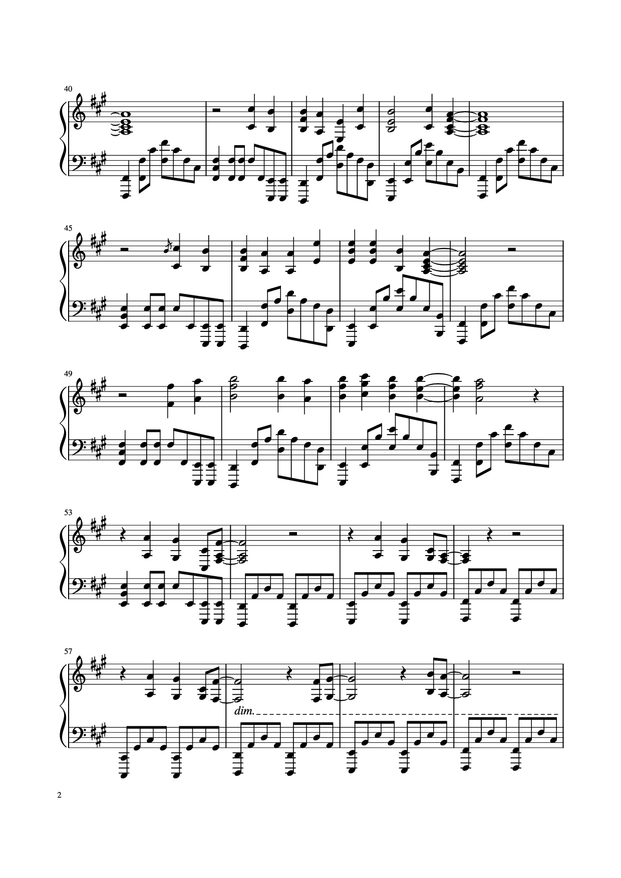 Trang 2 của Sheet nhạc PDF Piano bài hát Call of Silence Piano - Hiroyuki Sawano