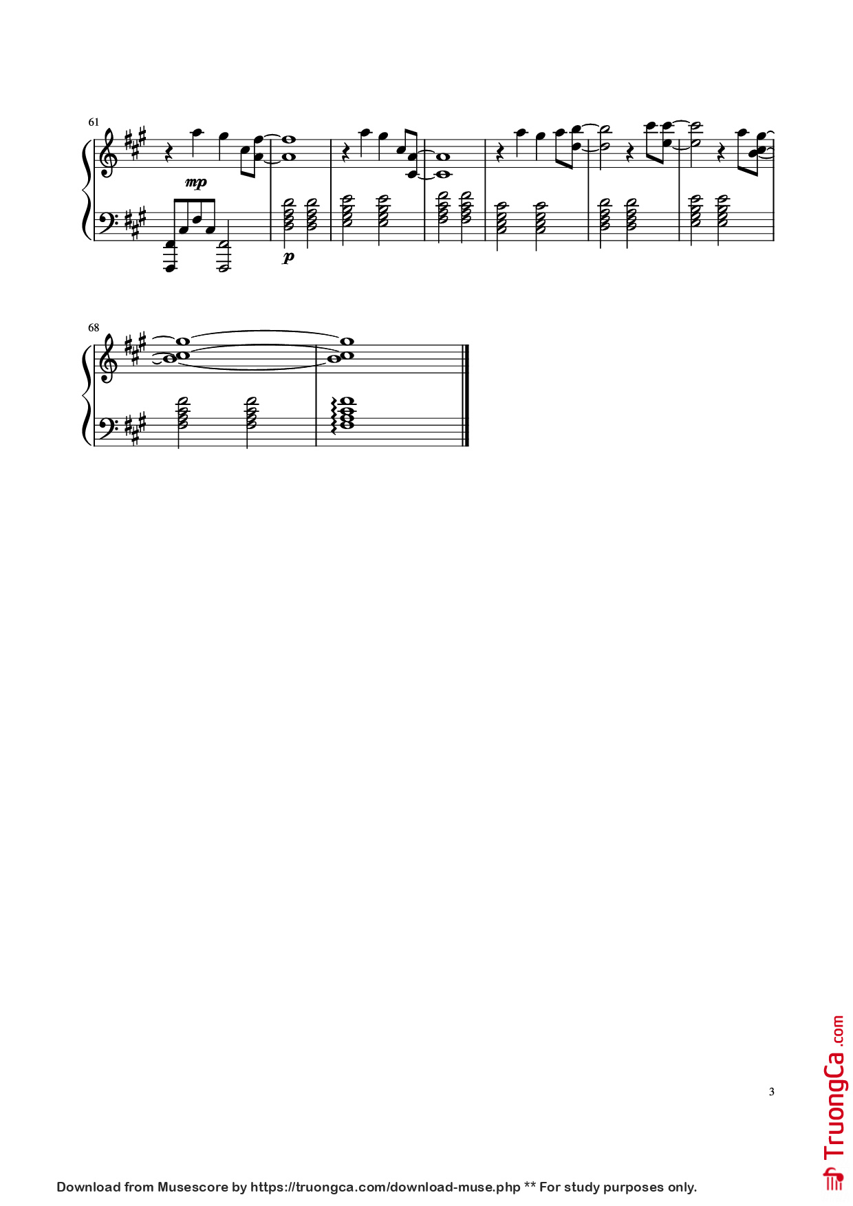 Trang 3 của Sheet nhạc PDF Piano bài hát Call of Silence Piano - Hiroyuki Sawano